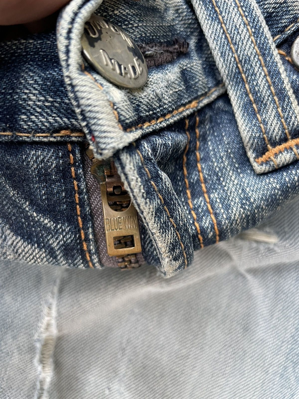 If Six Was Nine Blue Way Japan Aging Distressed Denim Size US 31 - 19 Thumbnail