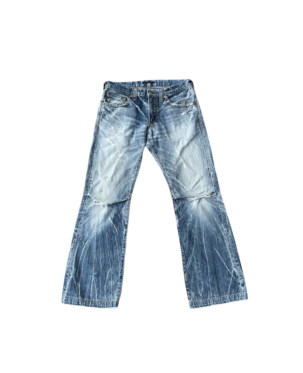 If Six Was Nine Blue Way Japan Aging Distressed Denim Size US 31 - 1 Thumbnail