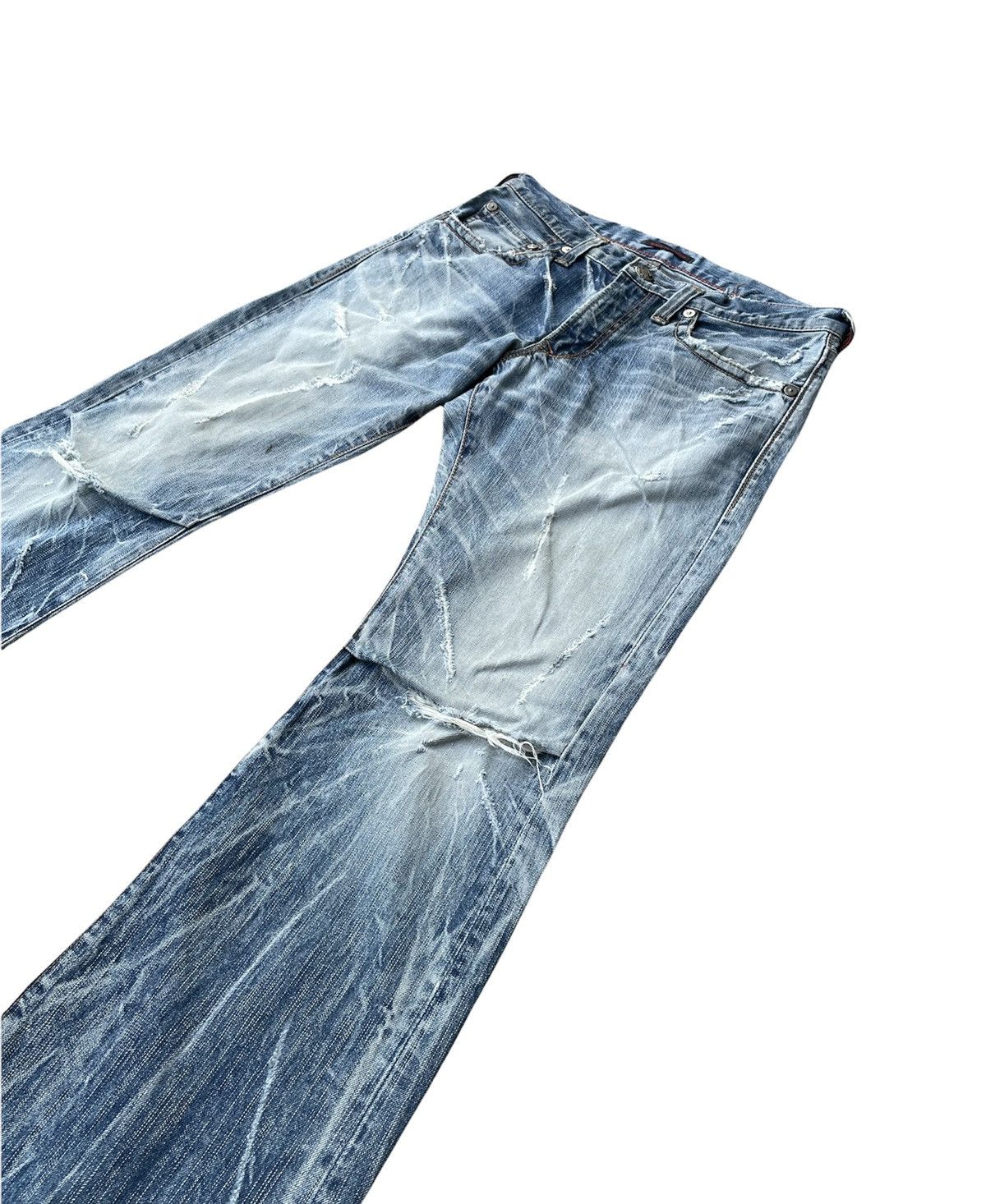 If Six Was Nine Blue Way Japan Aging Distressed Denim Size US 31 - 2 Thumbnail