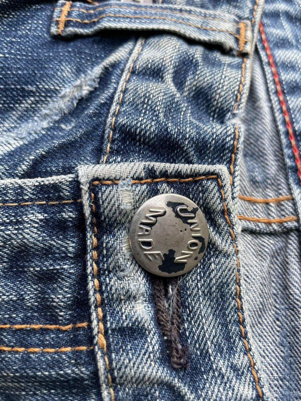 If Six Was Nine Blue Way Japan Aging Distressed Denim Size US 31 - 20 Thumbnail