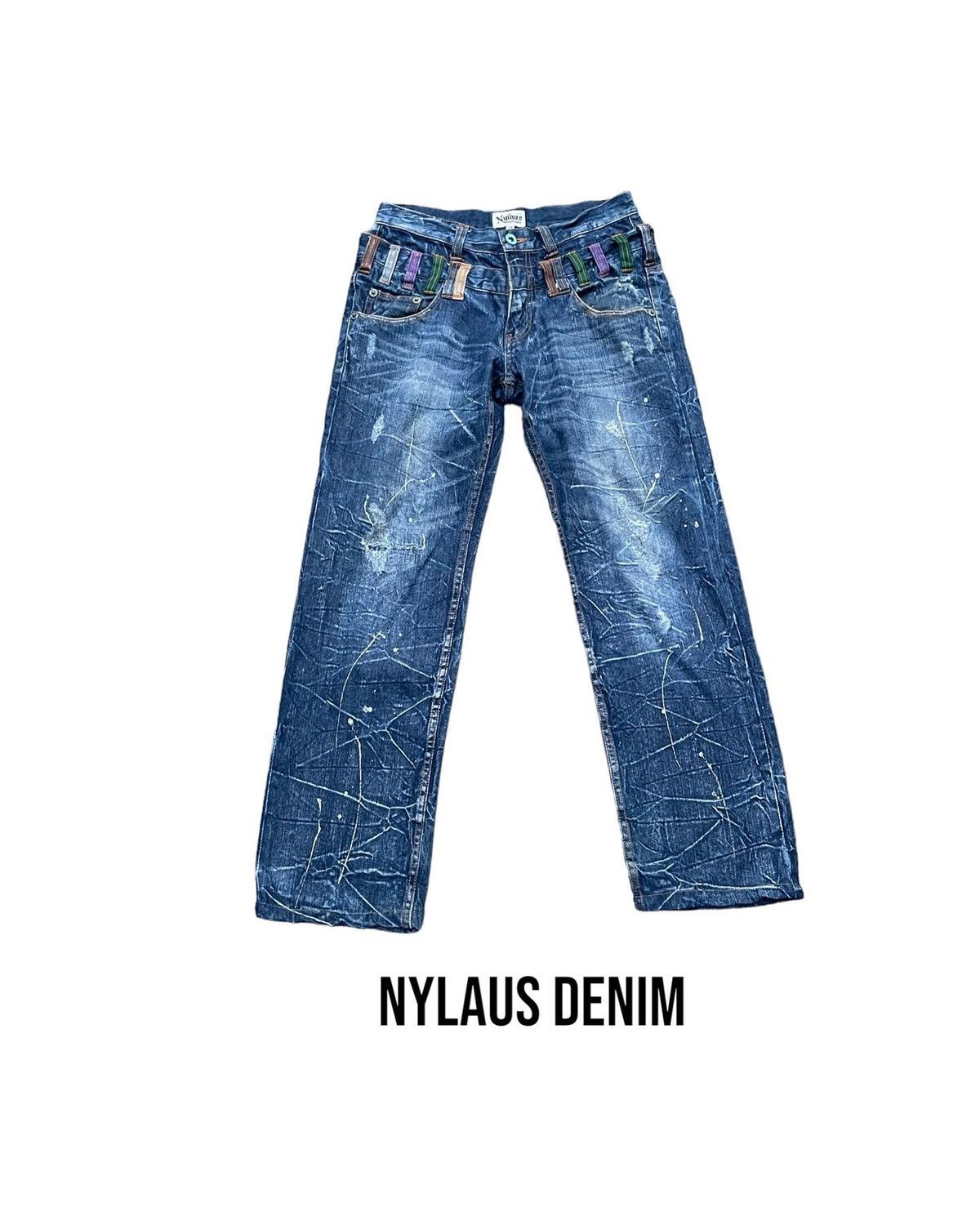 image of Distressed Denim Japanese Nylaus Clothing Denim in Blue, Men's (Size 31)