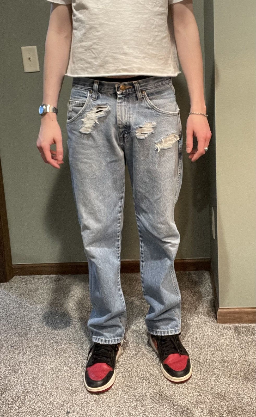 Vintage × Wrangler Wrangler Vintage Distressed Denim Size US 29 - 1 Thumbnail
