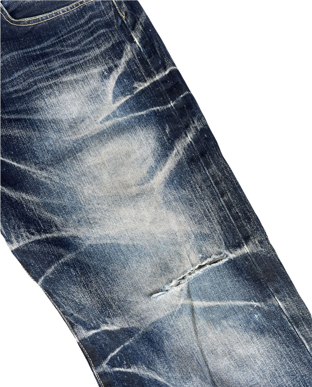 Japanese Brand Soul Of Freedom Vintage Aging Distressed Denim Size US 35 - 5 Thumbnail