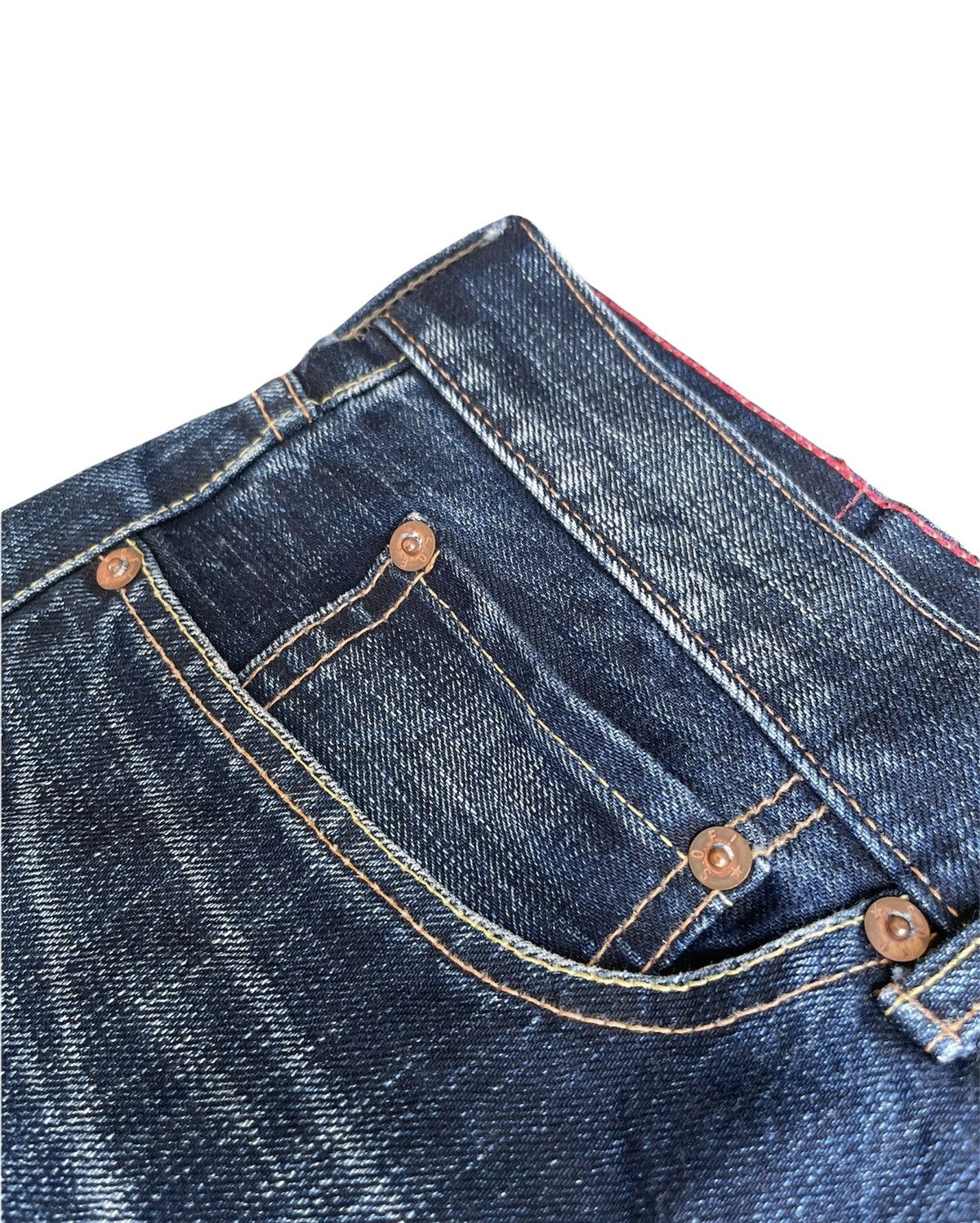 Japanese Brand Soul Of Freedom Vintage Aging Distressed Denim Size US 35 - 7 Thumbnail