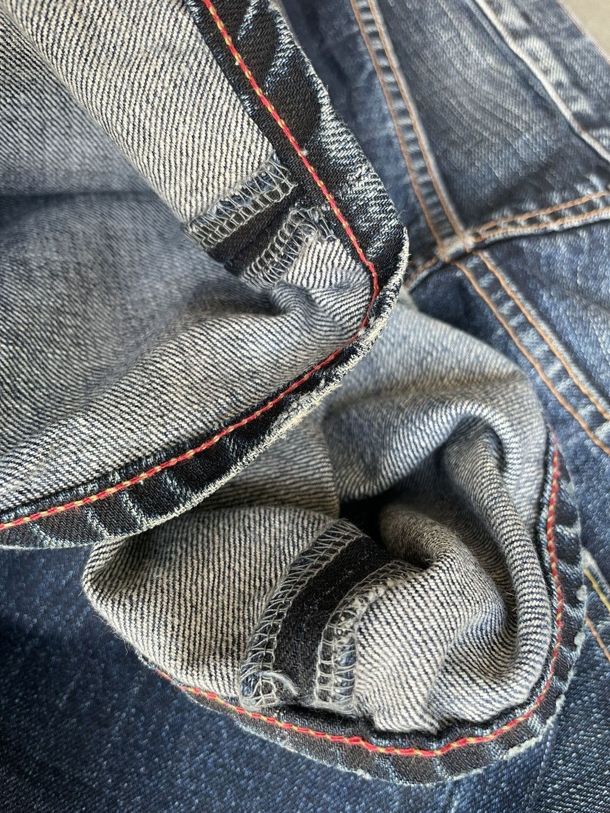 Japanese Brand Soul Of Freedom Vintage Aging Distressed Denim Size US 35 - 13 Thumbnail