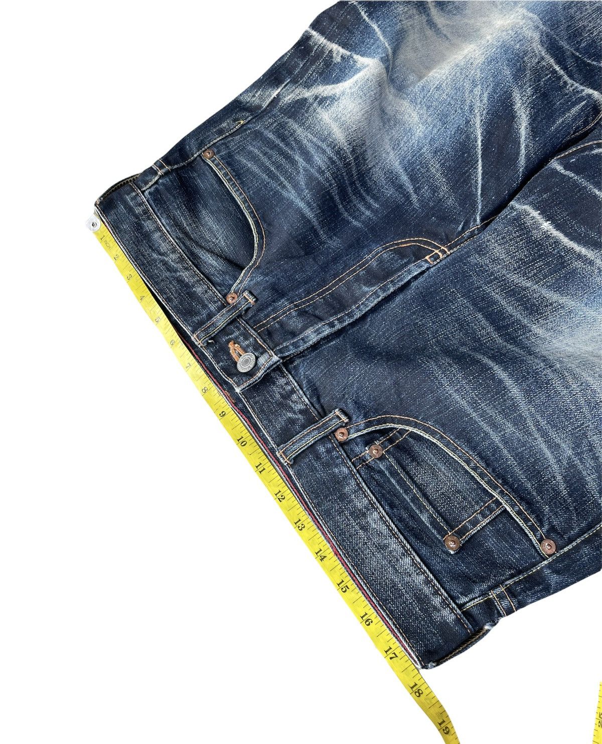 Japanese Brand Soul Of Freedom Vintage Aging Distressed Denim Size US 35 - 2 Thumbnail