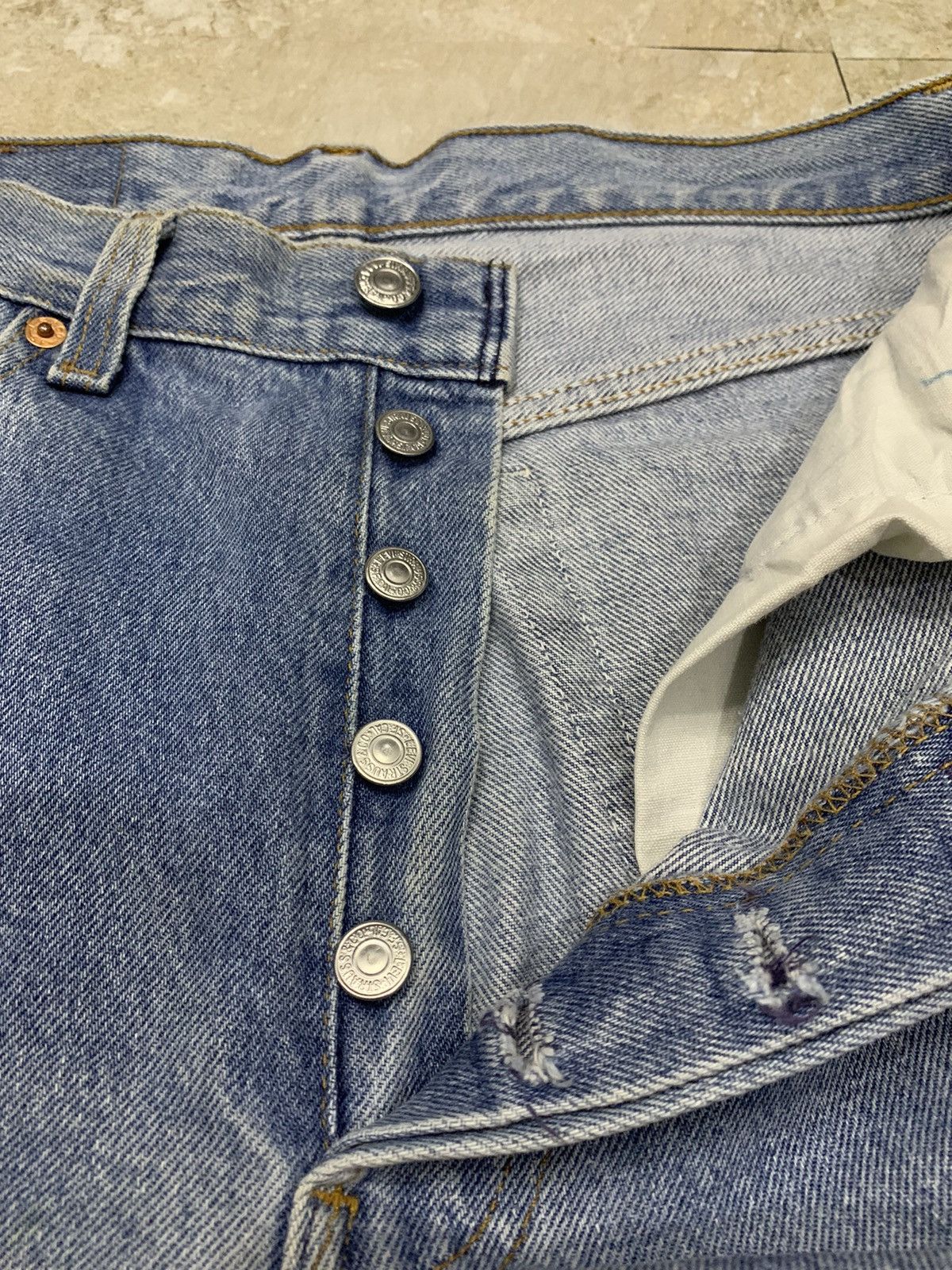 Levi's Vintage Levis 501xx Button Fly Distressed Size US 30 / EU 46 - 3 Thumbnail
