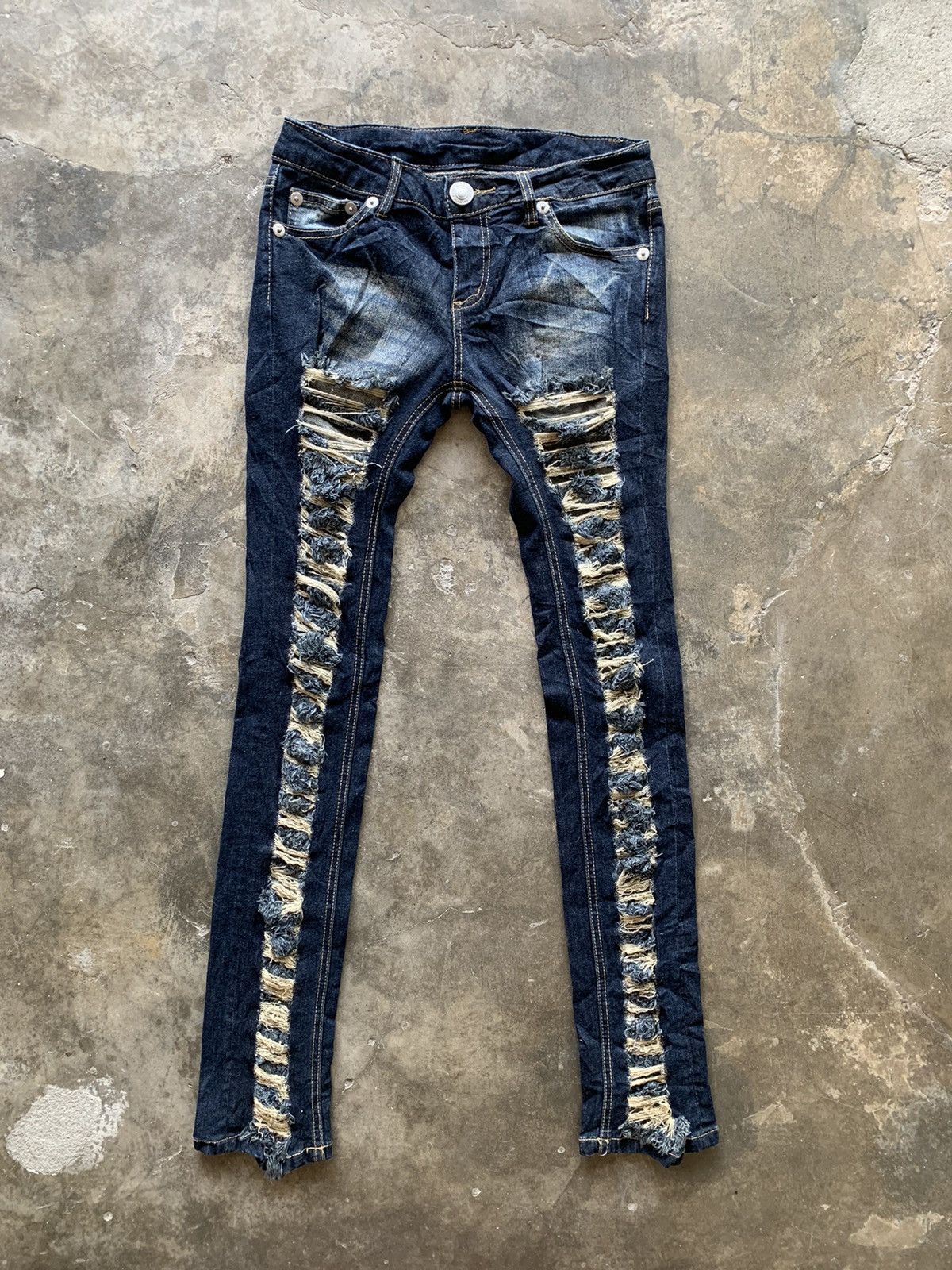 Japanese Brand Super Skinny Distressed Denim Size 28" / US 6 / IT 42 - 1 Thumbnail