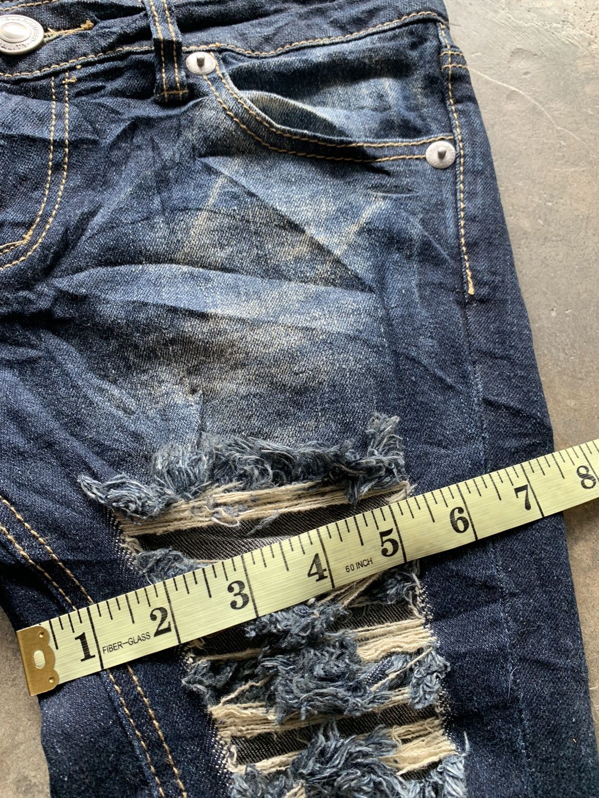 Japanese Brand Super Skinny Distressed Denim Size 28" / US 6 / IT 42 - 8 Thumbnail