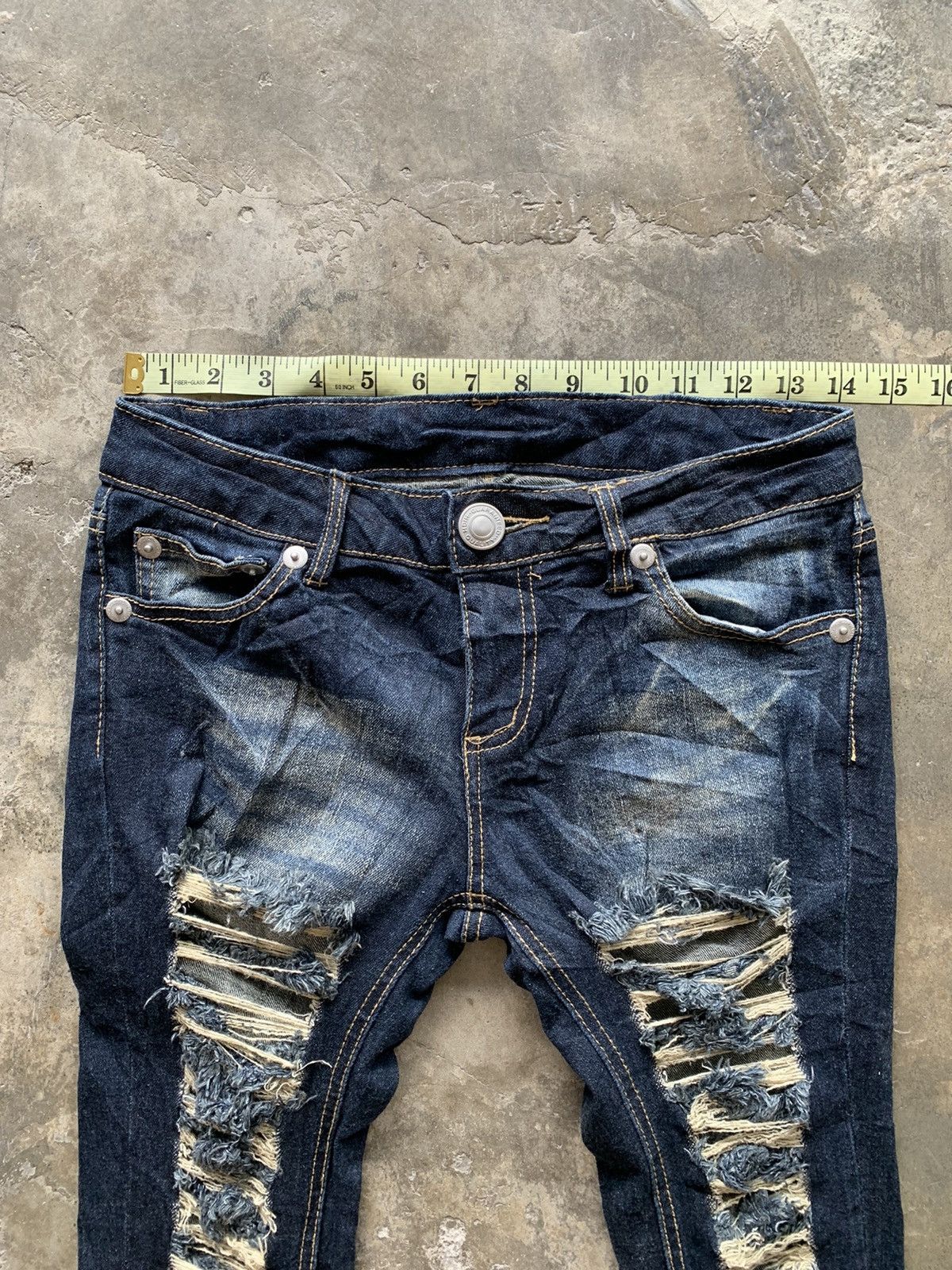 Japanese Brand Super Skinny Distressed Denim Size 28" / US 6 / IT 42 - 4 Thumbnail