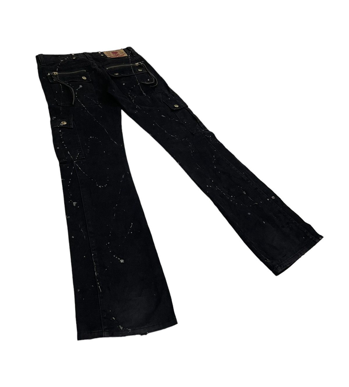 In The Attic Vintage Lagust Japan Cargo Splatter Flare Pants Size US 29 - 6 Thumbnail