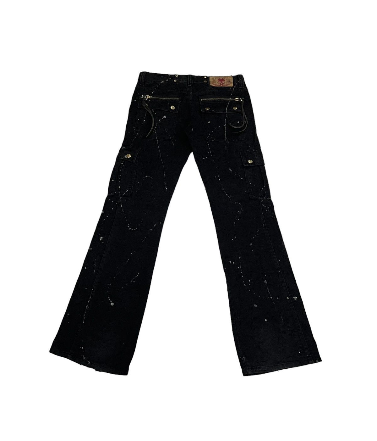 In The Attic Vintage Lagust Japan Cargo Splatter Flare Pants Size US 29 - 5 Thumbnail