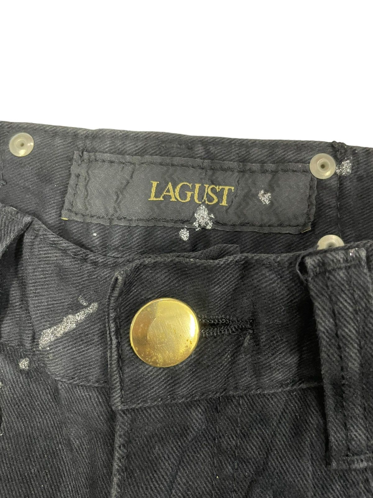 In The Attic Vintage Lagust Japan Cargo Splatter Flare Pants Size US 29 - 8 Thumbnail