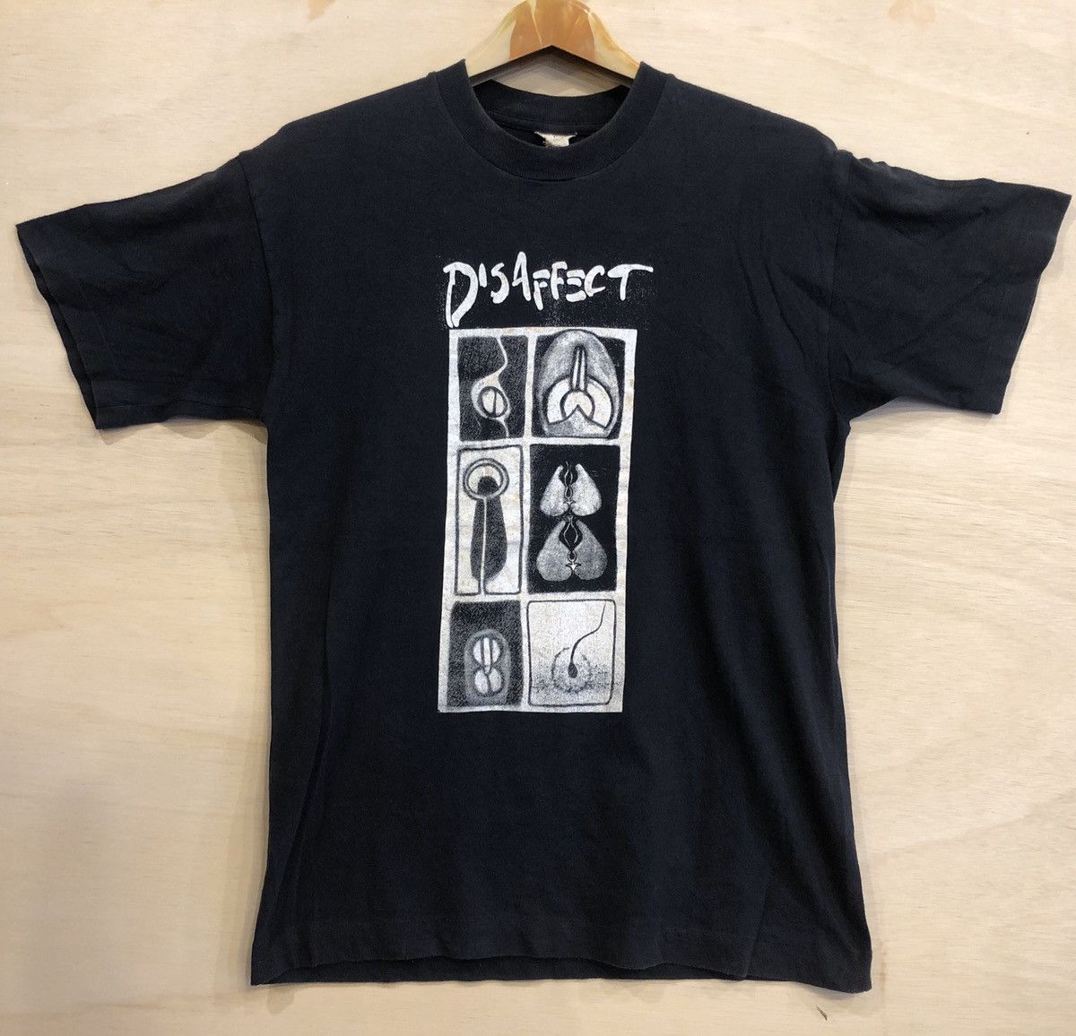 image of Band Tees x Rock Band Vintage Disaffect Punk Band Tee in Black, Men's (Size Large)