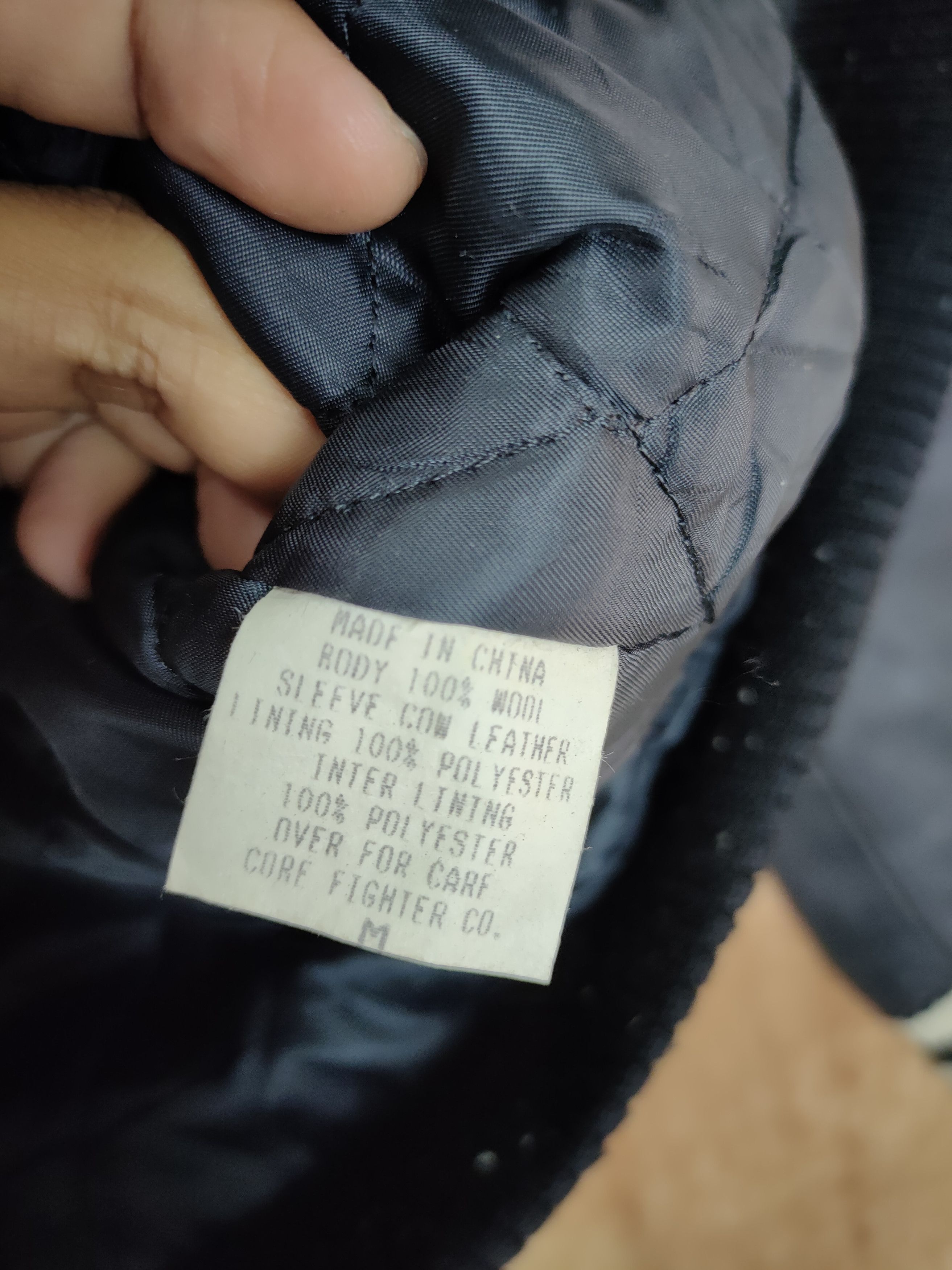 Vintage Core Fighter black varsity jacket vintage #4107DLAL Size US M / EU 48-50 / 2 - 6 Thumbnail
