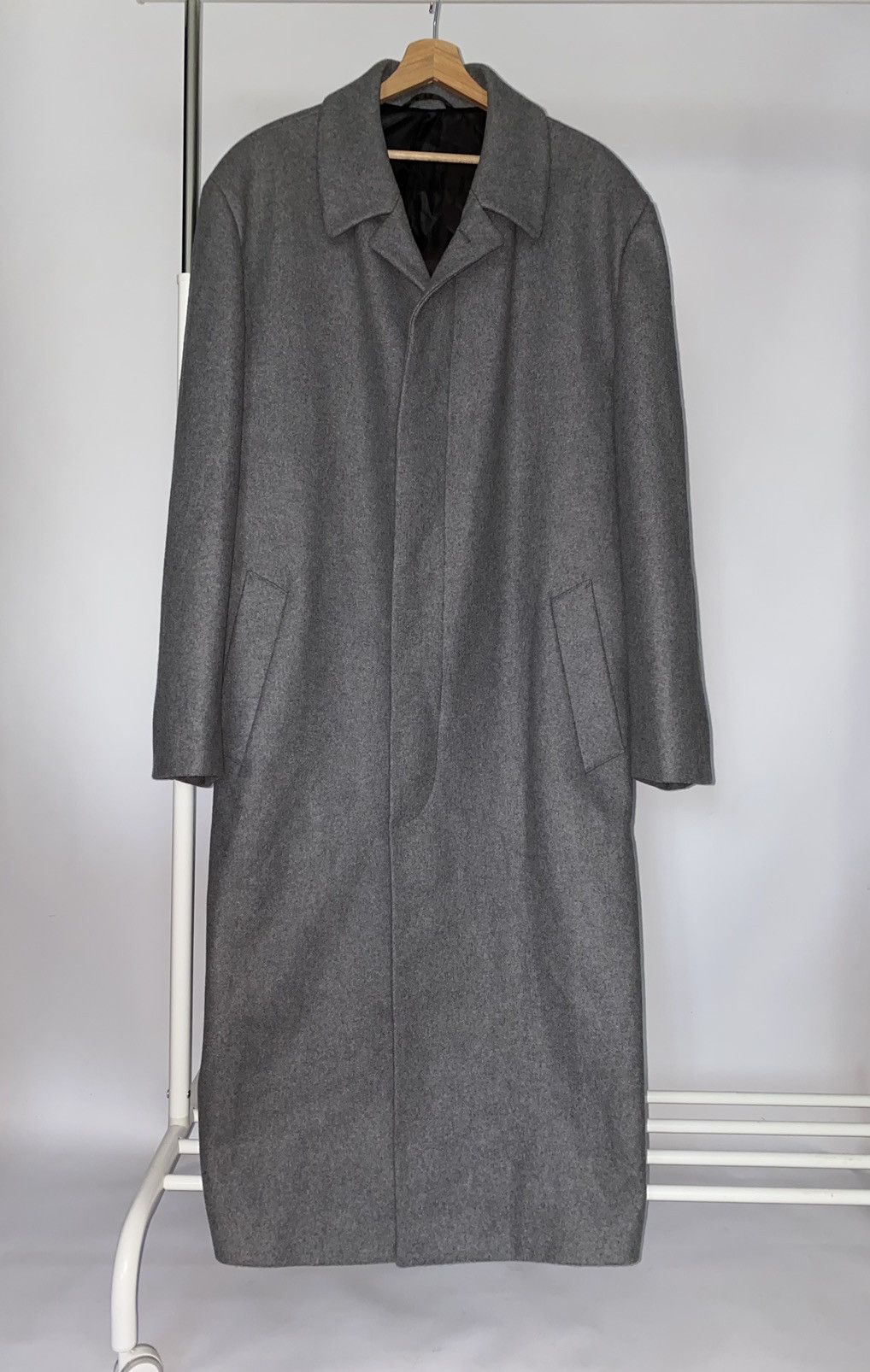 image of Archival Clothing x YSL Pour Homme YVES Saint Laurent Men’S Wool Classic Coat / Jacket in Grey (Siz