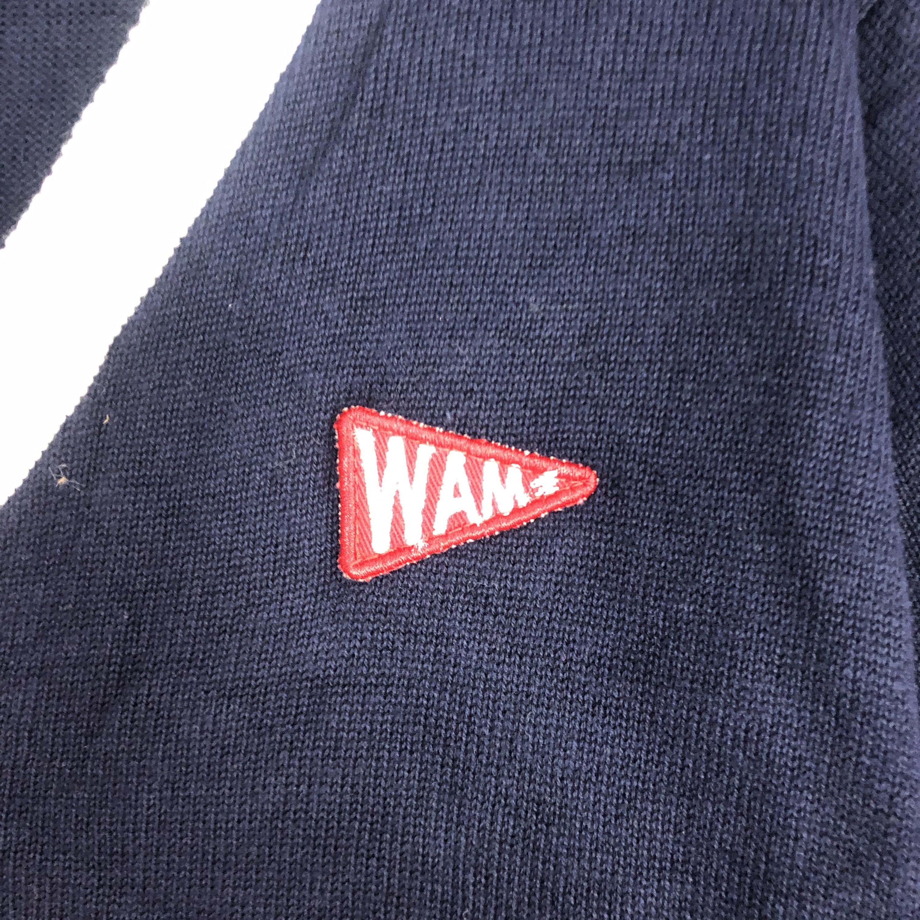 Japanese Brand WamWam Dark BLue Cardigan streetwear #c464 Size US M / EU 48-50 / 2 - 10 Thumbnail