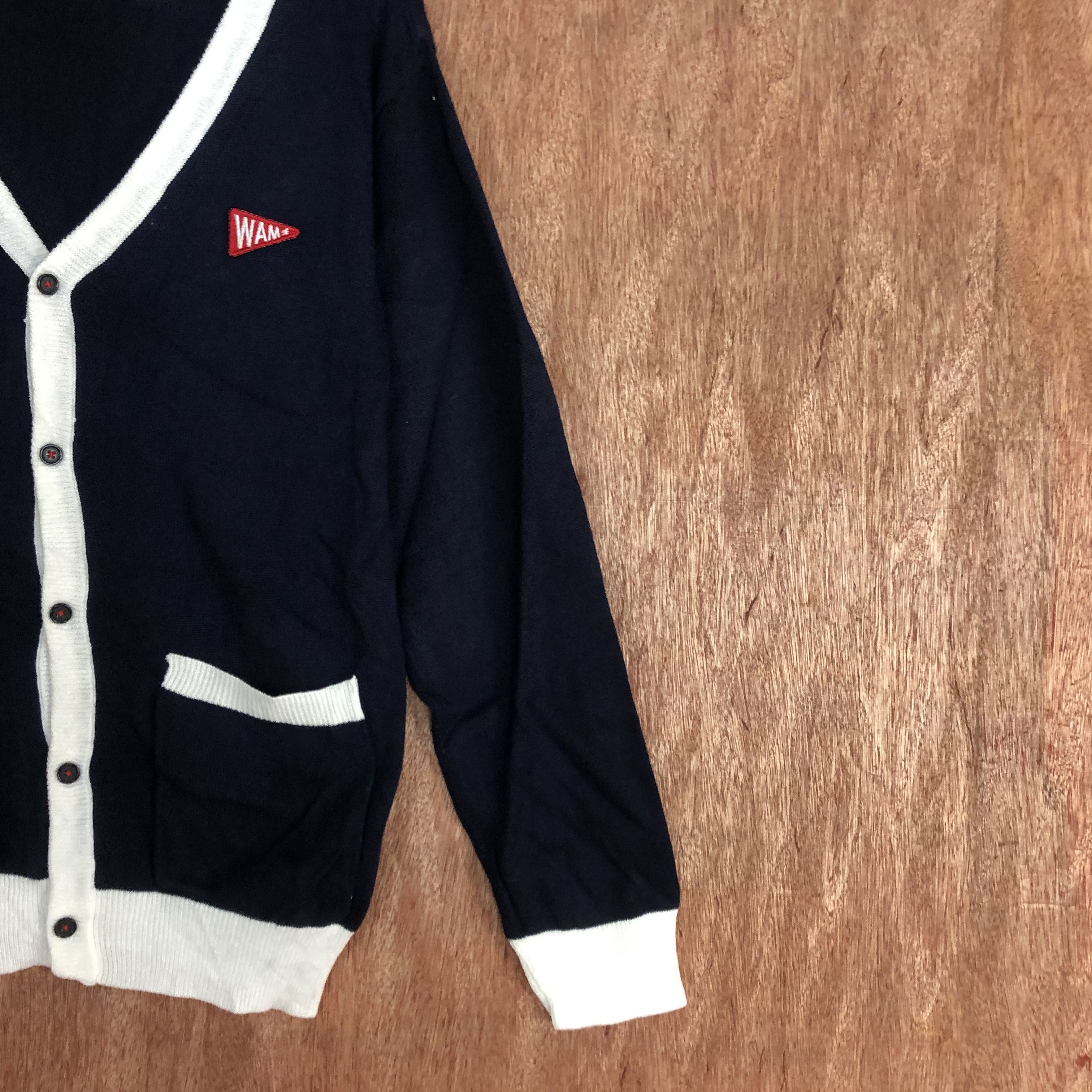 Japanese Brand WamWam Dark BLue Cardigan streetwear #c464 Size US M / EU 48-50 / 2 - 5 Thumbnail