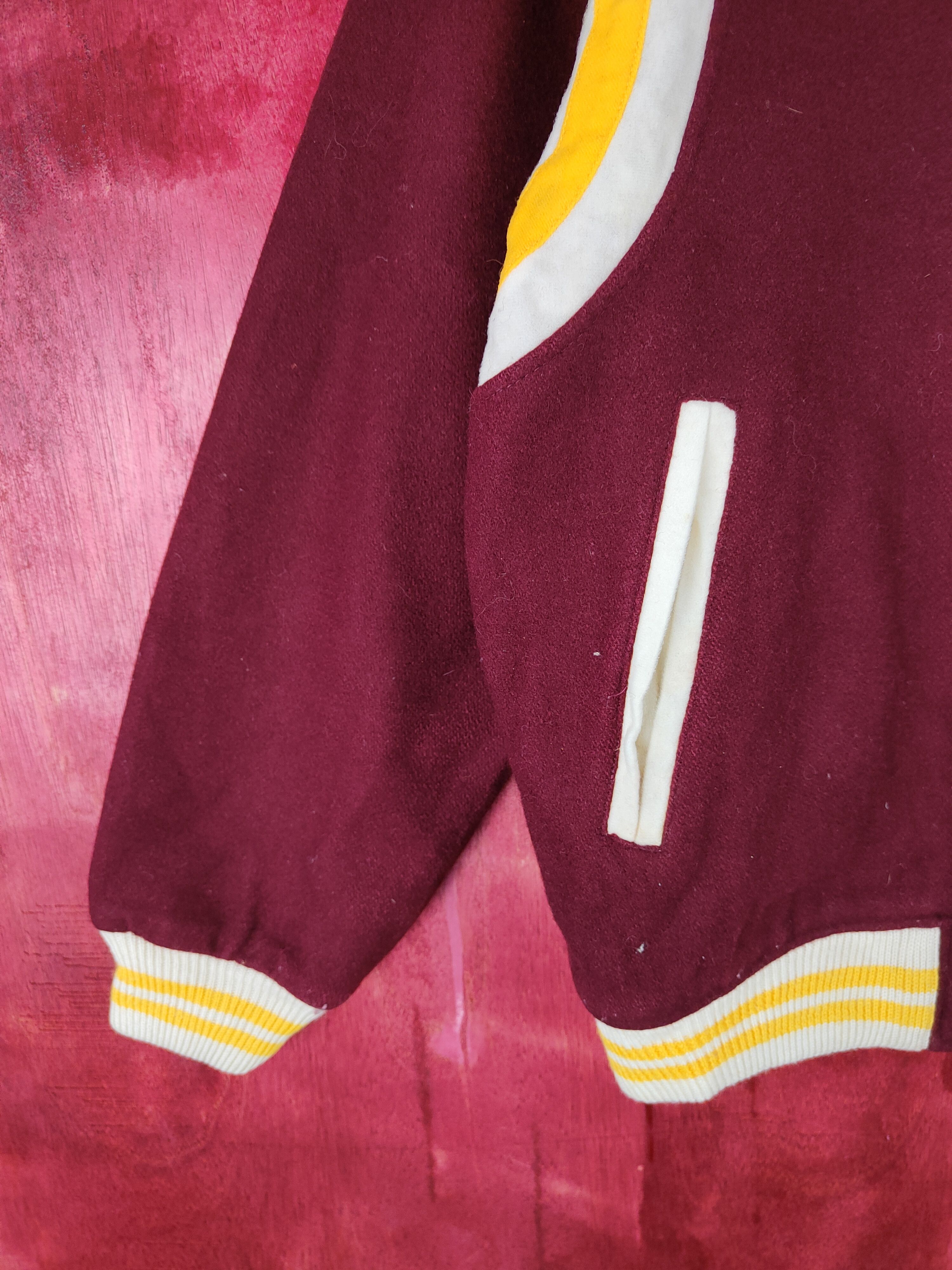 Japanese Brand Japanese Brand Maroon varsity jacket #4299 Size US M / EU 48-50 / 2 - 2 Thumbnail
