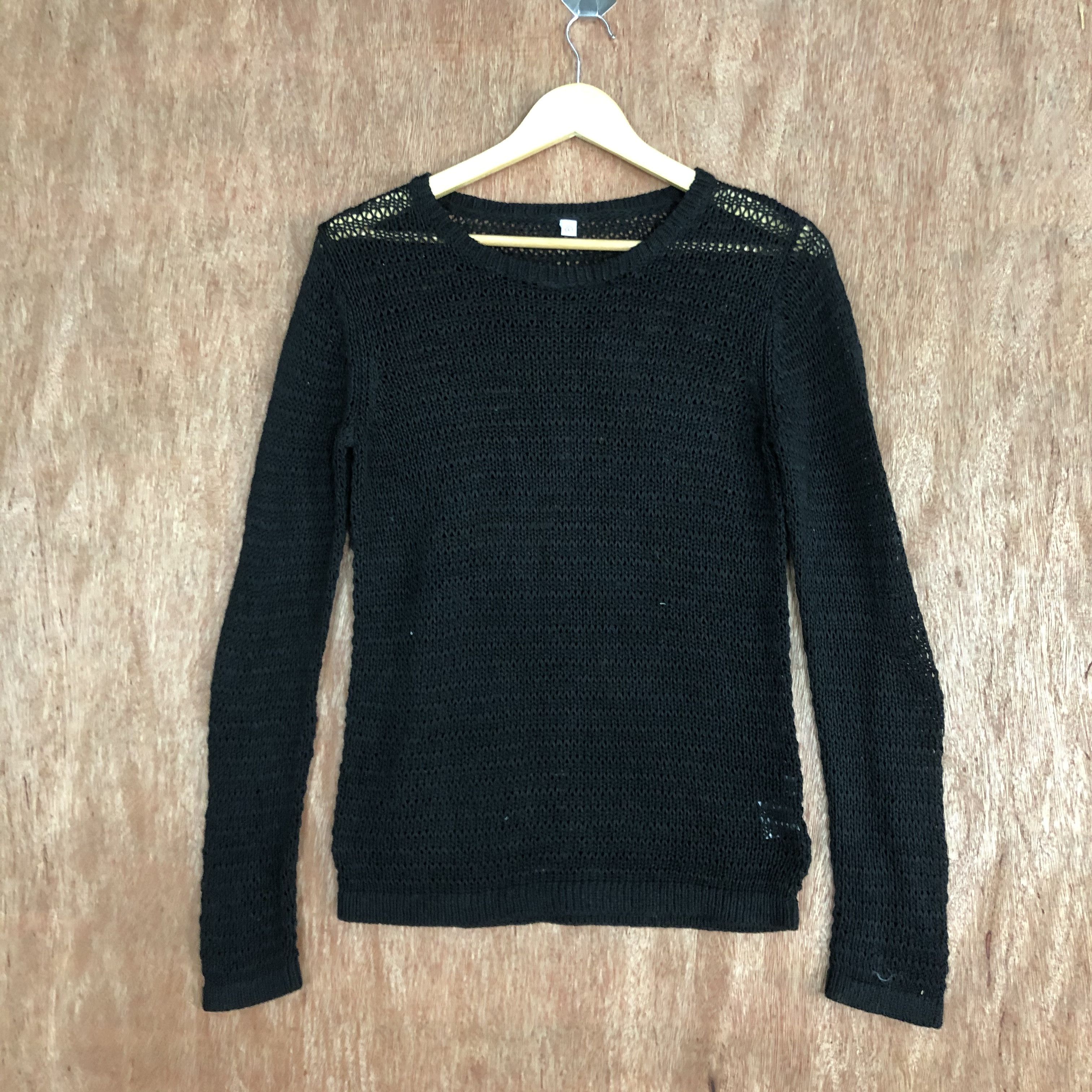 Vintage DLL Japan Black Knitwear crochet fish net mesh net #c547 Size US L / EU 52-54 / 3 - 3 Thumbnail