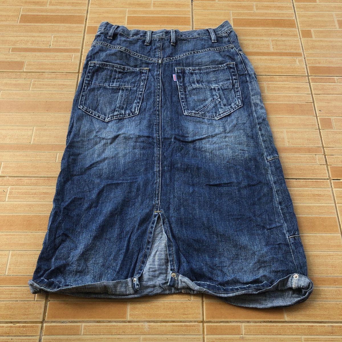 Issey Miyake 🔥Rare Ne-net Patchwork Denim Midi skirt Size 30" / US 8 / IT 44 - 2 Thumbnail