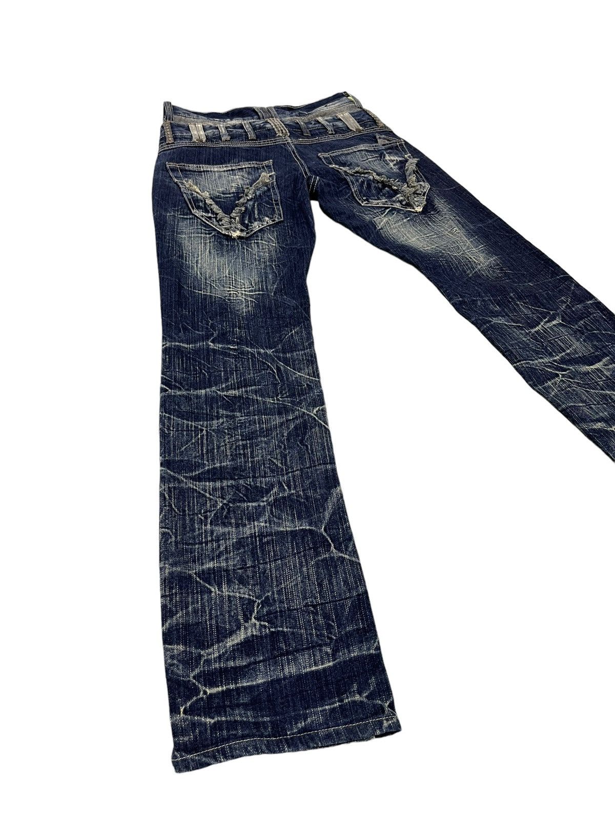 Japanese Brand Double Waist Slim Jeans Blow by Blue Full Whiskered 17🟦 Size US 30 / EU 46 - 1 Thumbnail