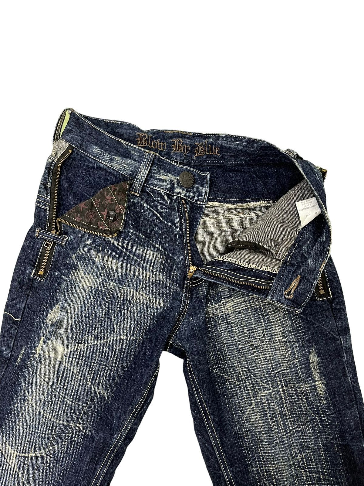 Double Waist Slim Jeans Blow by Blue Full Whiskered 17🟦