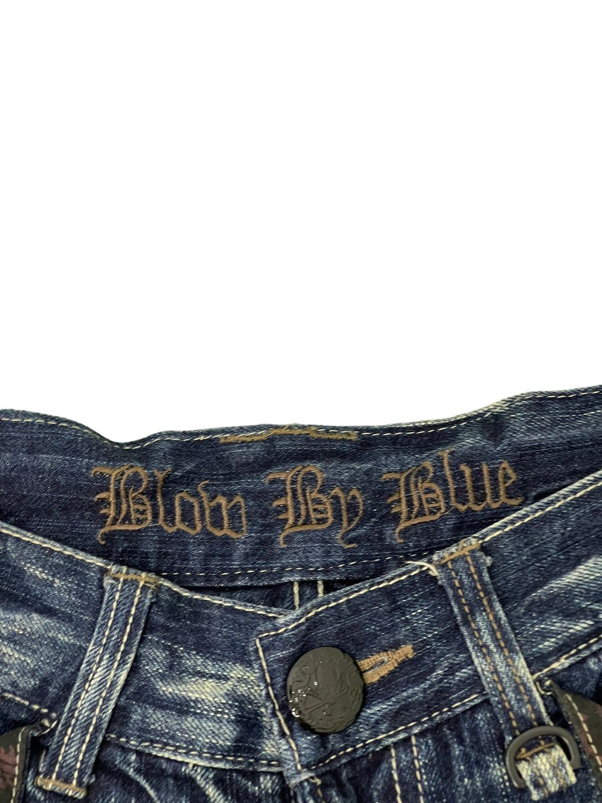 Japanese Brand Double Waist Slim Jeans Blow by Blue Full Whiskered 17🟦 Size US 30 / EU 46 - 19 Thumbnail