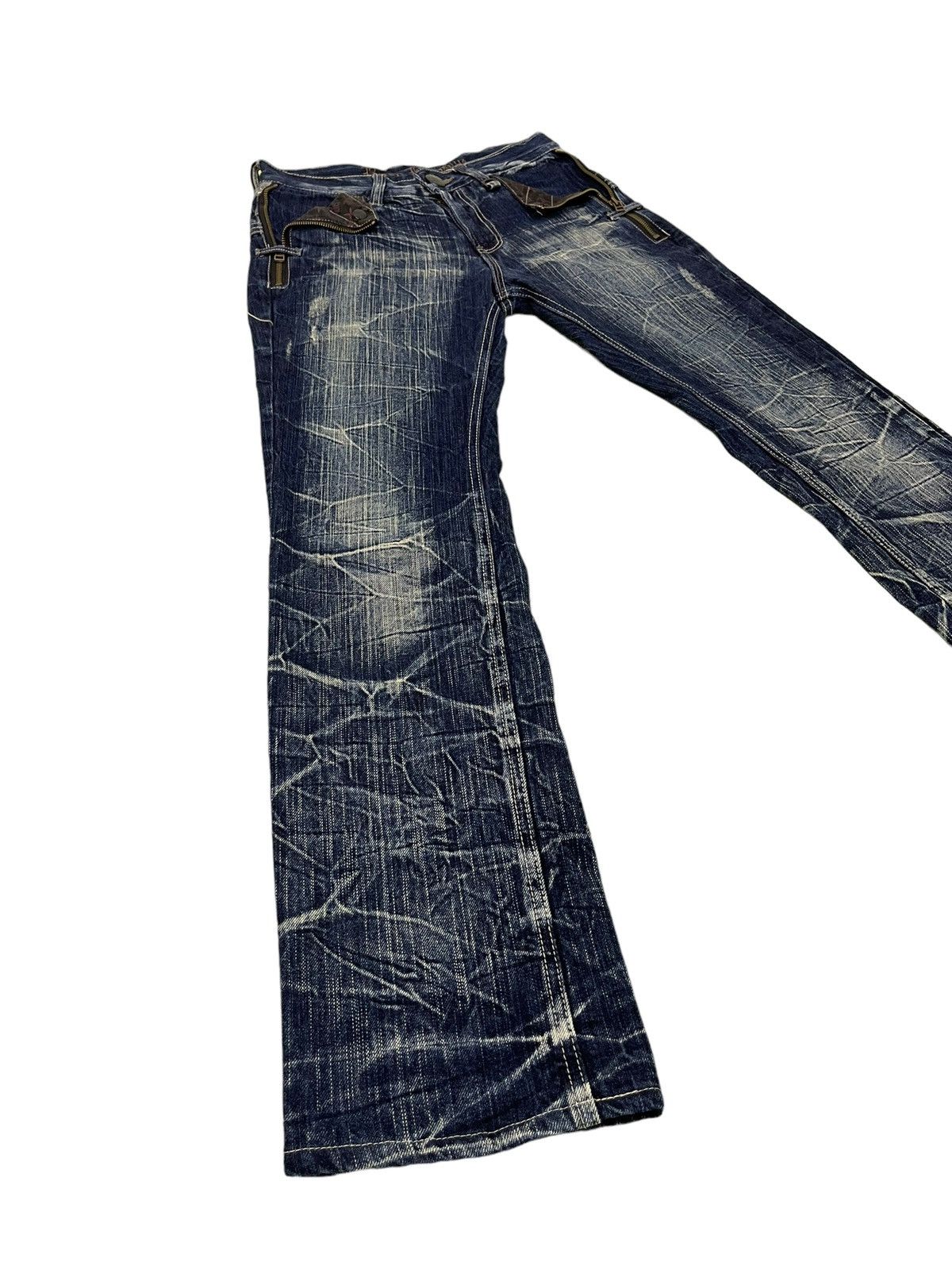Japanese Brand Double Waist Slim Jeans Blow by Blue Full Whiskered 17🟦 Size US 30 / EU 46 - 11 Thumbnail