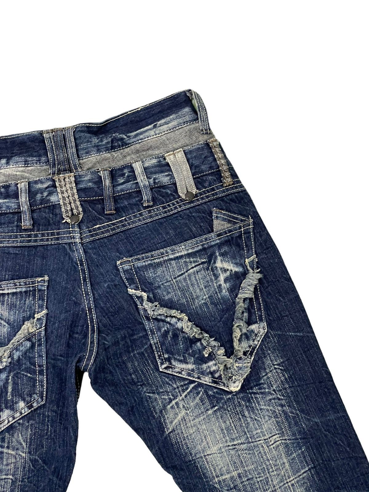 Japanese Brand Double Waist Slim Jeans Blow by Blue Full Whiskered 17🟦 Size US 30 / EU 46 - 9 Thumbnail