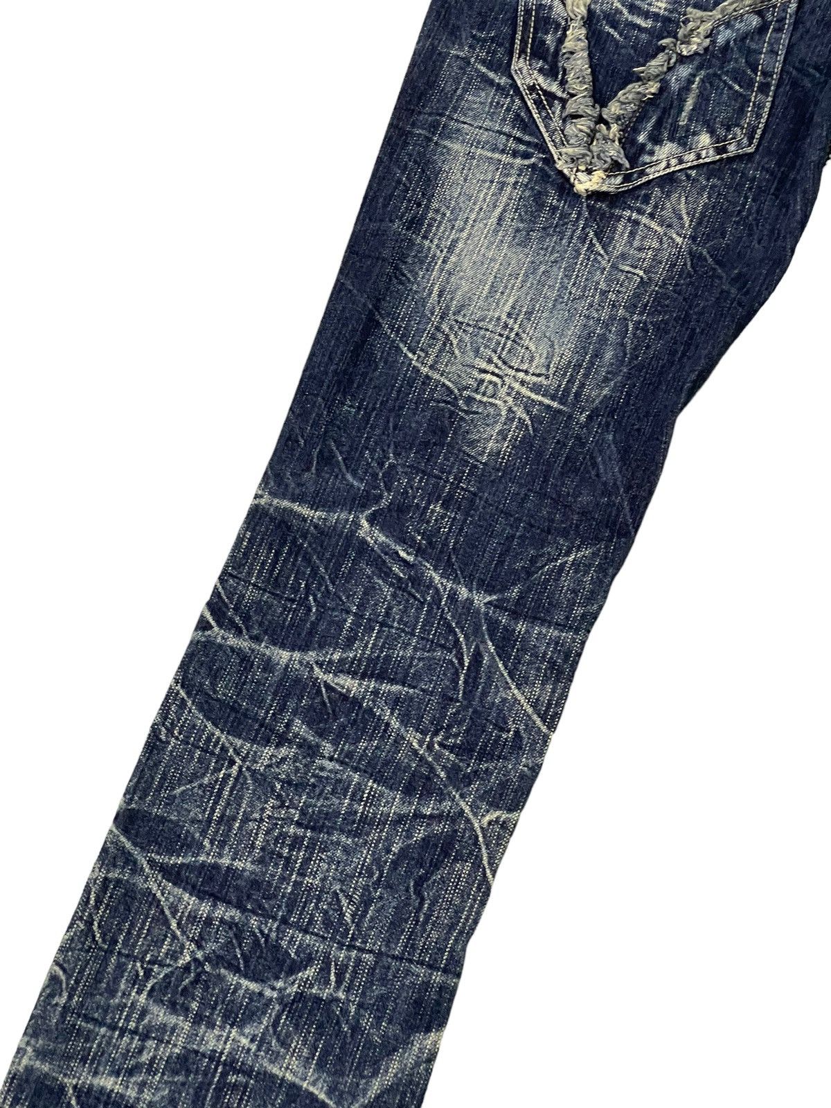 Japanese Brand Double Waist Slim Jeans Blow by Blue Full Whiskered 17🟦 Size US 30 / EU 46 - 6 Thumbnail