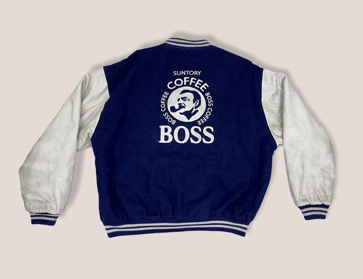 rare suntory coffee varsity jacket japanese brand