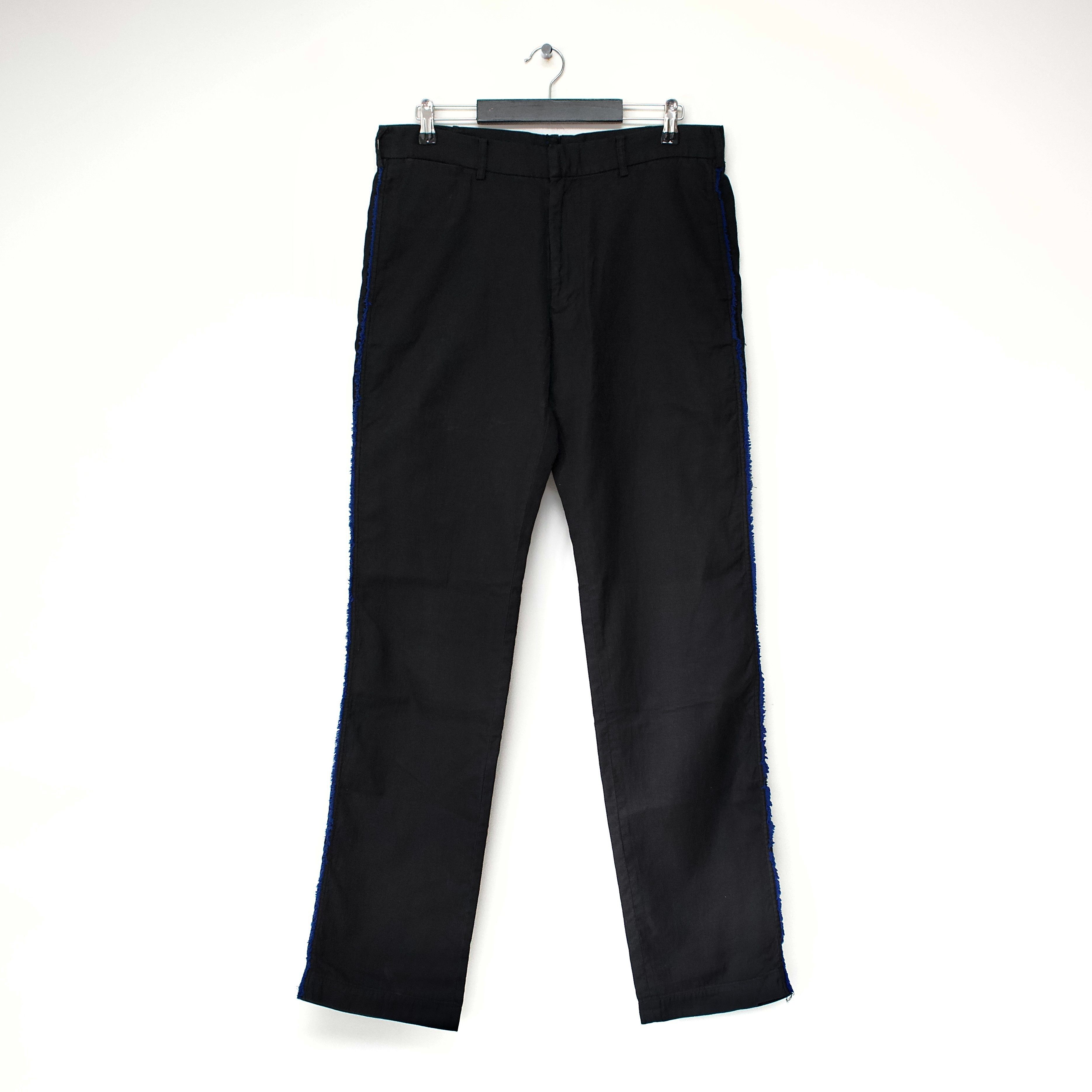 image of Y's Yohji Yamamoto Early 90's Fringe Stripe Pants in Black, Men's (Size 32)