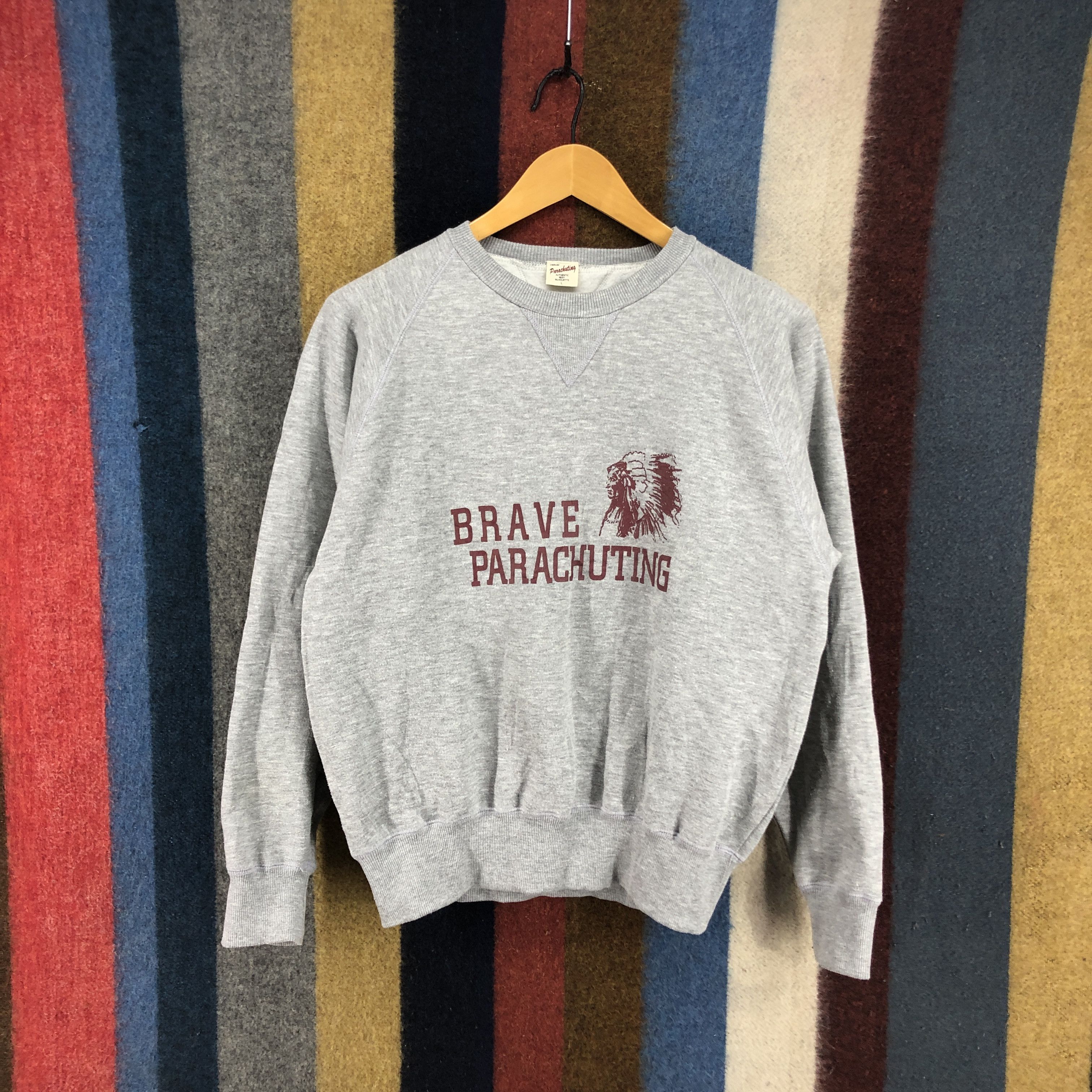 Japanese Brand BRAVE PARACHUTING Crew Neck Sweatshirt #0611/Z Size US M / EU 48-50 / 2 - 1 Thumbnail