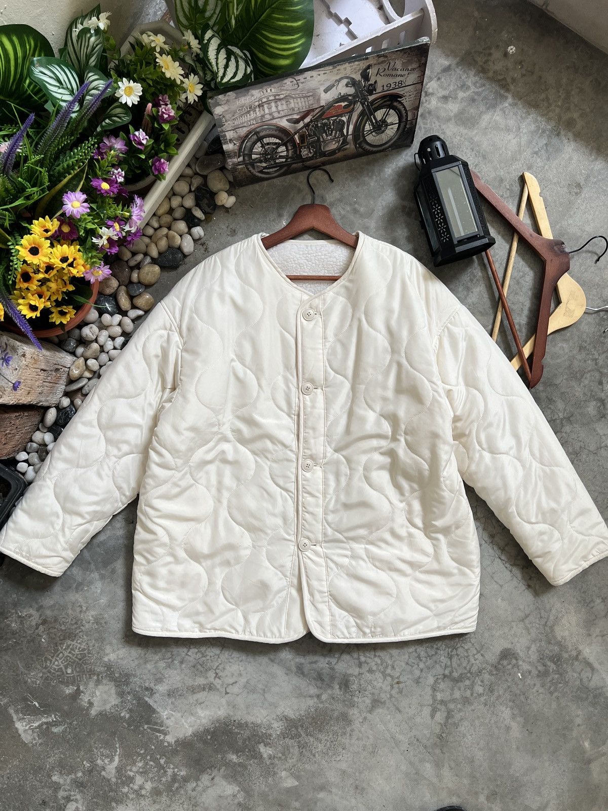 Japanese Brand × Vintage Vintage 🖤 Gu Deep Pile Sherpa Riversible Cardigan Jacket Size US XL / EU 56 / 4 - 9 Thumbnail