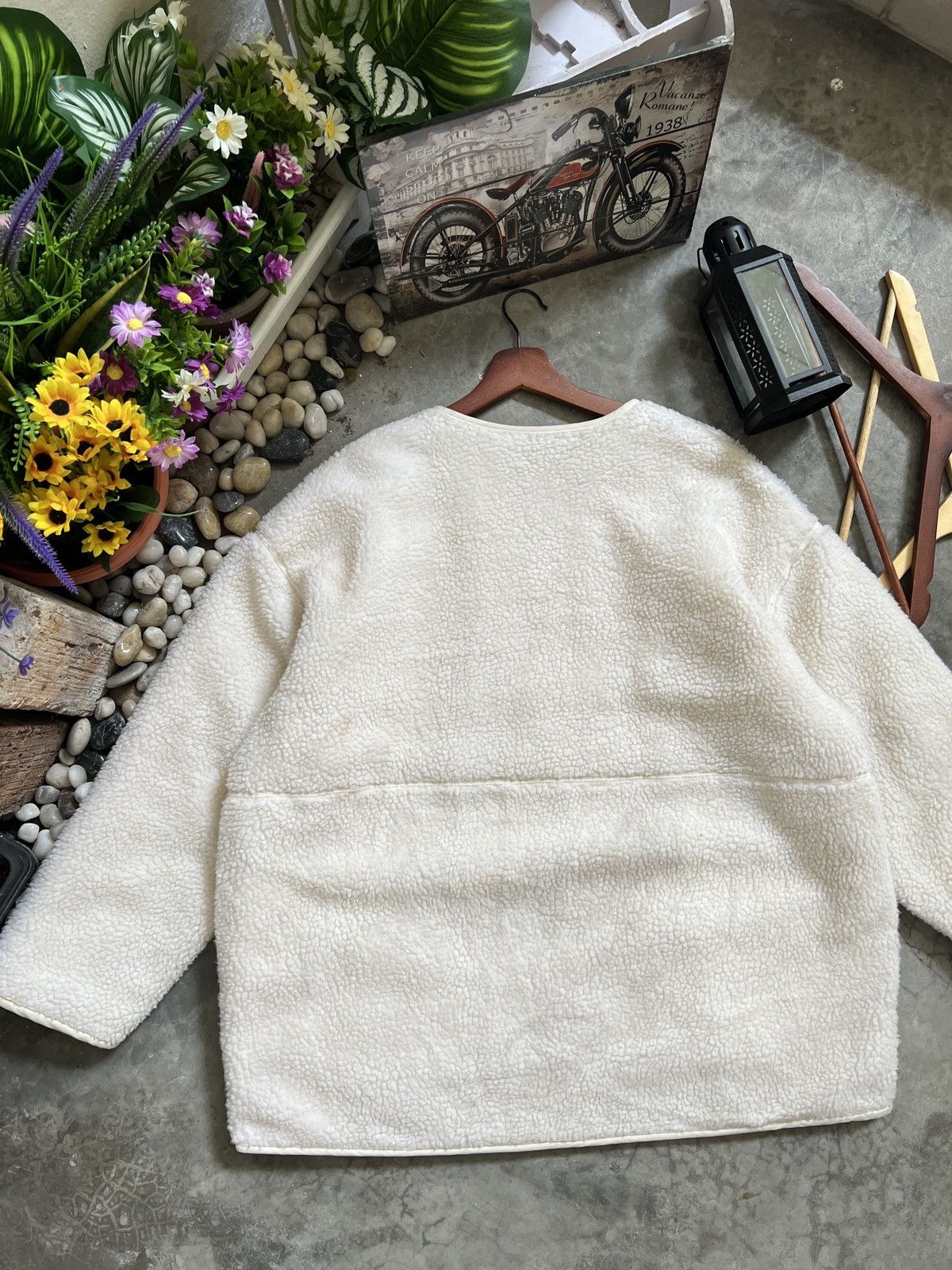 Japanese Brand × Vintage Vintage 🖤 Gu Deep Pile Sherpa Riversible Cardigan Jacket Size US XL / EU 56 / 4 - 7 Thumbnail