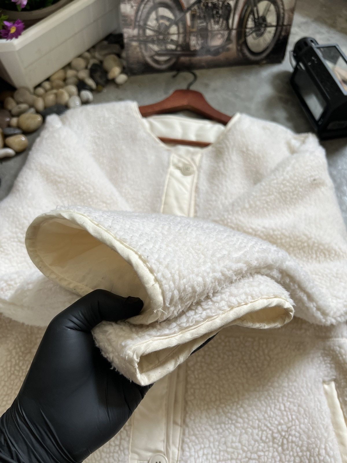 Japanese Brand × Vintage Vintage 🖤 Gu Deep Pile Sherpa Riversible Cardigan Jacket Size US XL / EU 56 / 4 - 19 Thumbnail