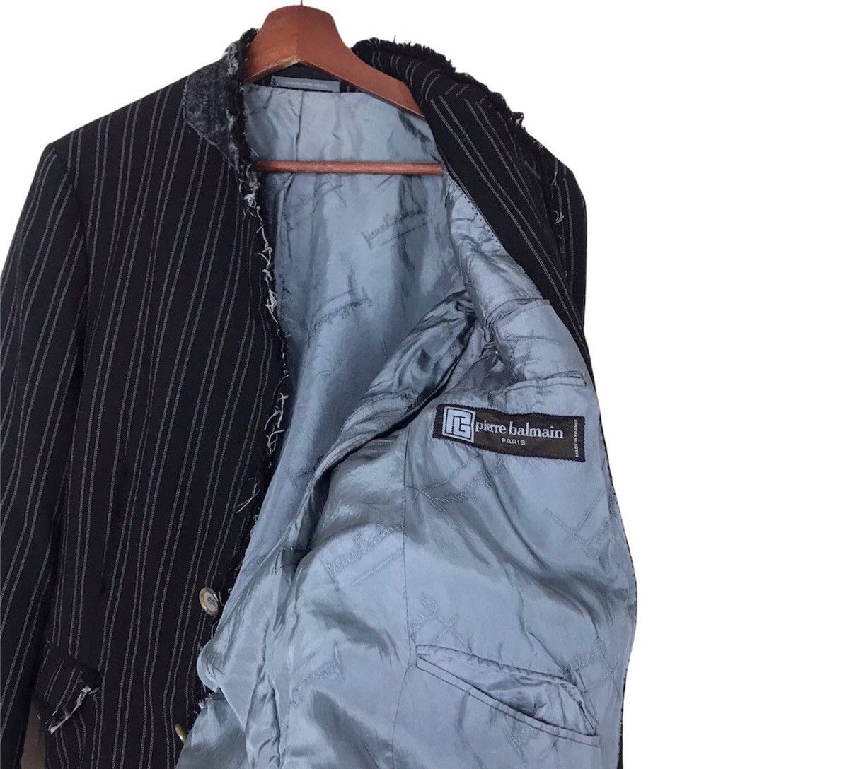 Pierre Balmain Balmain Trashed Distressed coat jacket slim fit Size US M / EU 48-50 / 2 - 10 Thumbnail