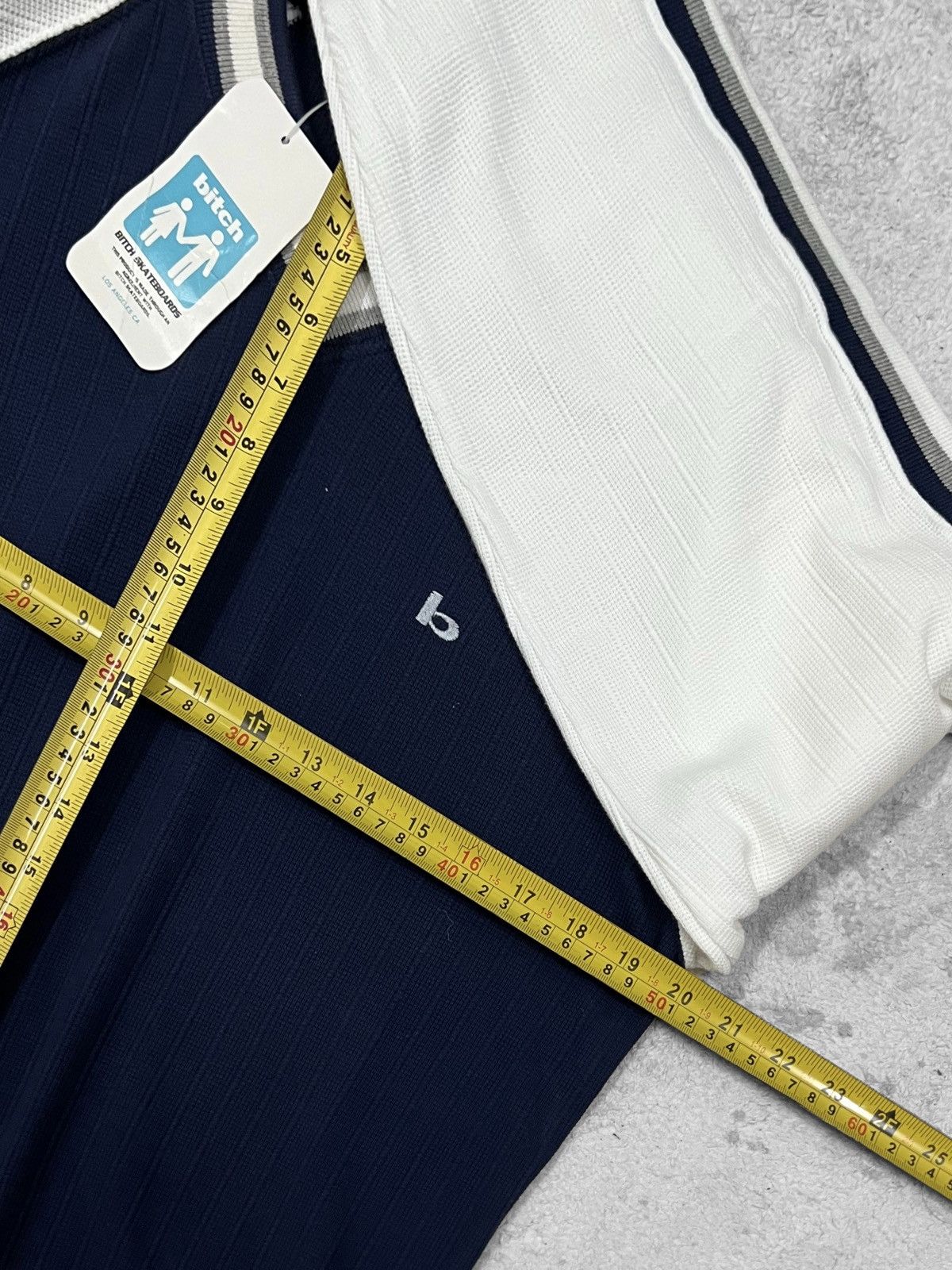 Designer × Vintage 90s BITCH SKATEBOARD BRAND NAVY SIDE STRIPE TAG (DEADSTOCK) Size US M / EU 48-50 / 2 - 17 Thumbnail