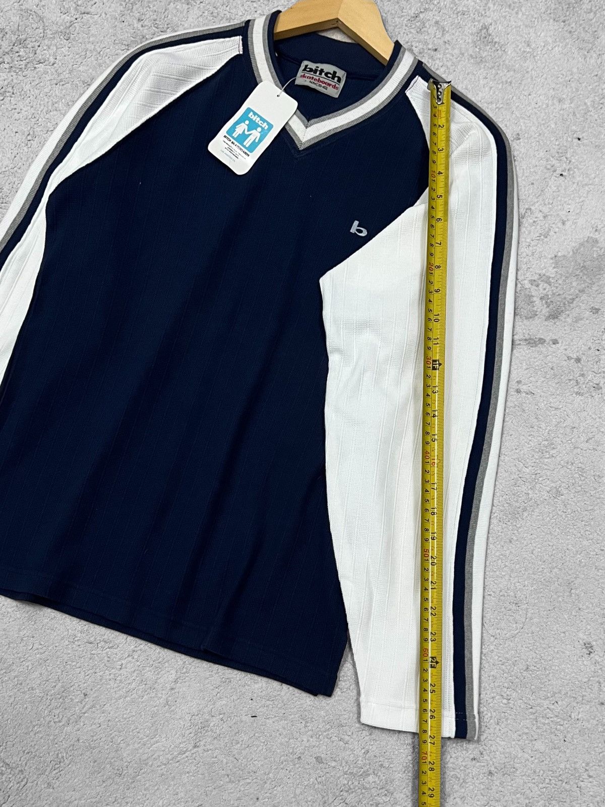 Designer × Vintage 90s BITCH SKATEBOARD BRAND NAVY SIDE STRIPE TAG (DEADSTOCK) Size US M / EU 48-50 / 2 - 16 Thumbnail