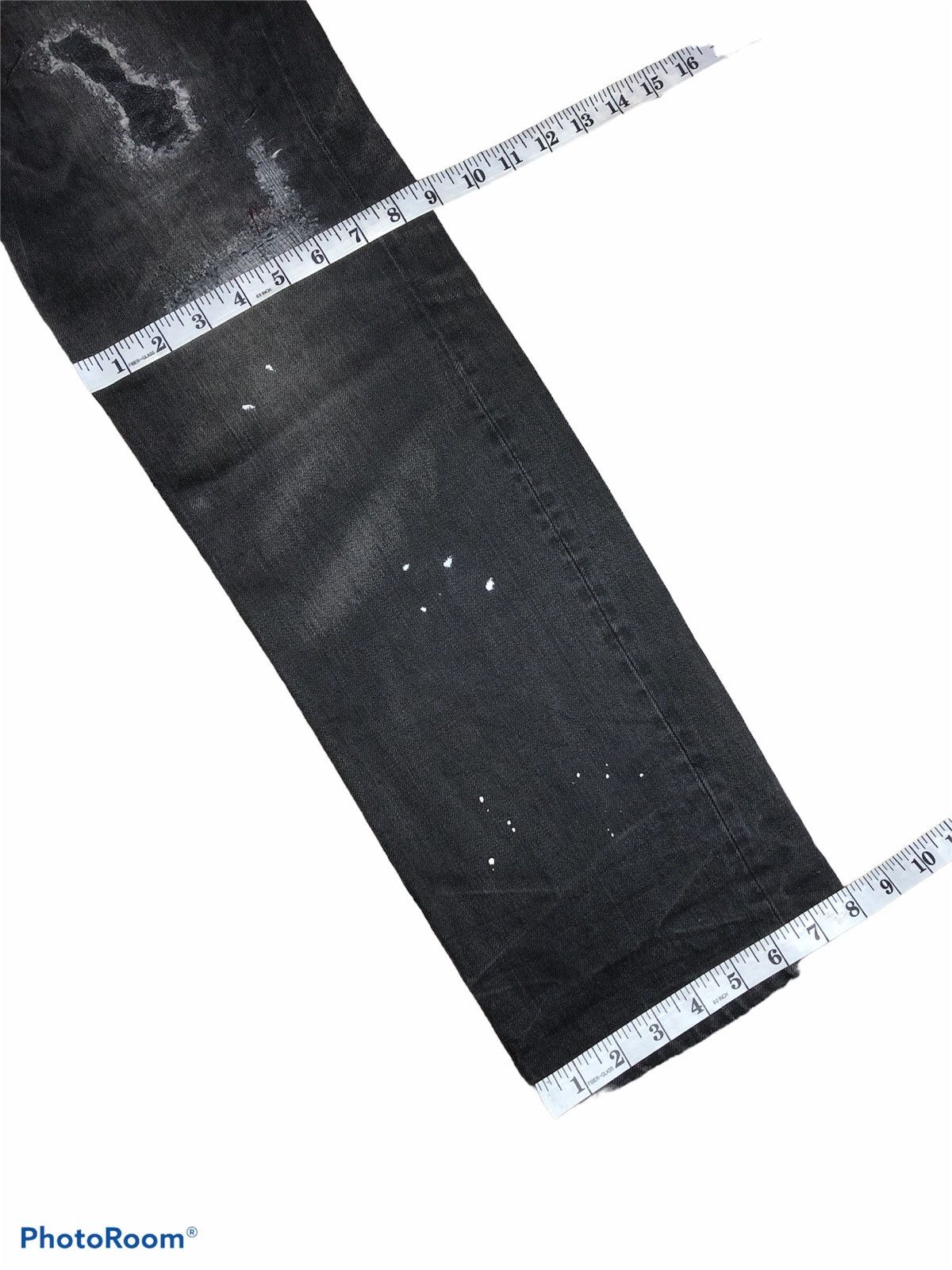 Japanese Brand DIABLO WASHED BLACK BORO DENIM Size US 34 / EU 50 - 9 Thumbnail