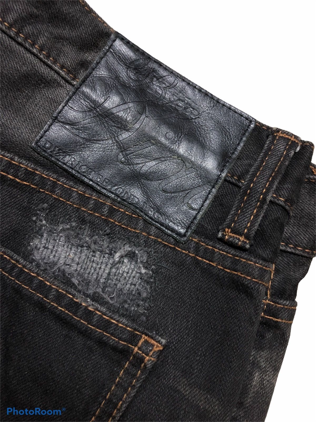 Japanese Brand DIABLO WASHED BLACK BORO DENIM Size US 34 / EU 50 - 5 Thumbnail