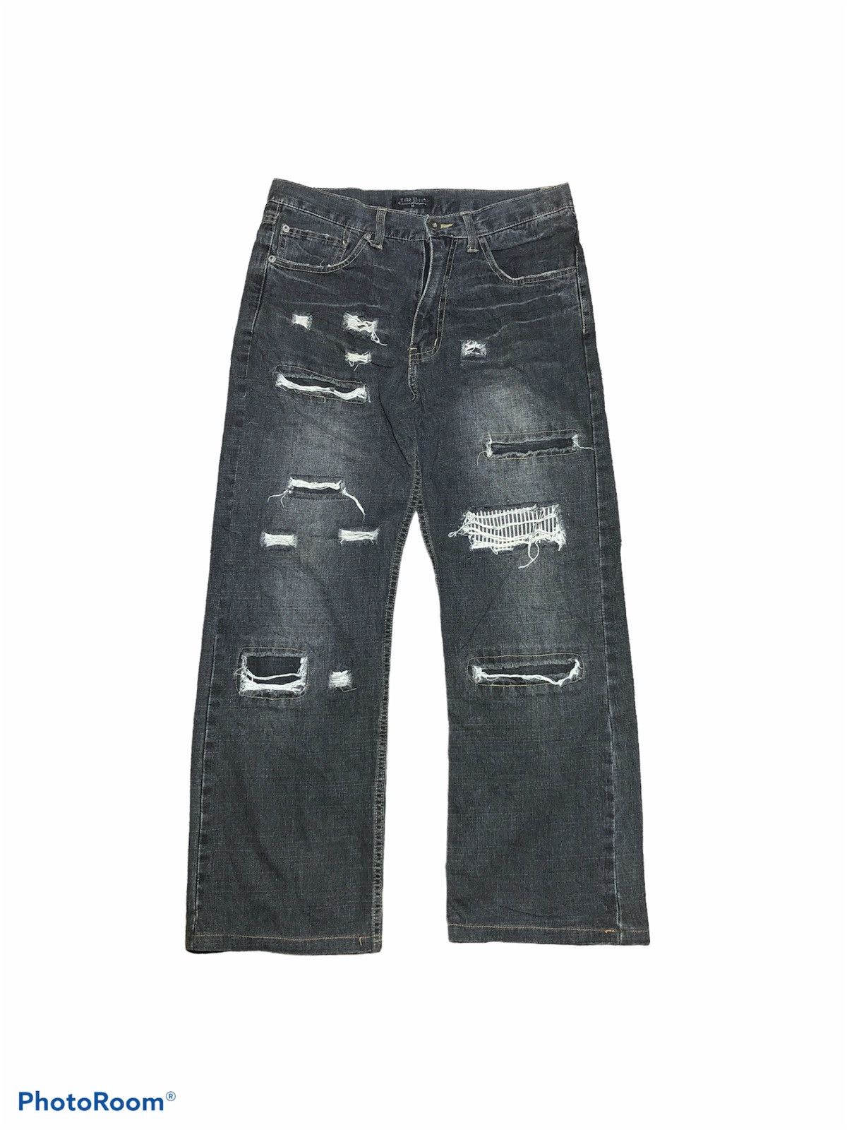Hypebeast BAGGY⚡️⚡️FREE BEAT DISTRESSED WASHED BLACK DENIM Size US 30 / EU 46 - 1 Thumbnail