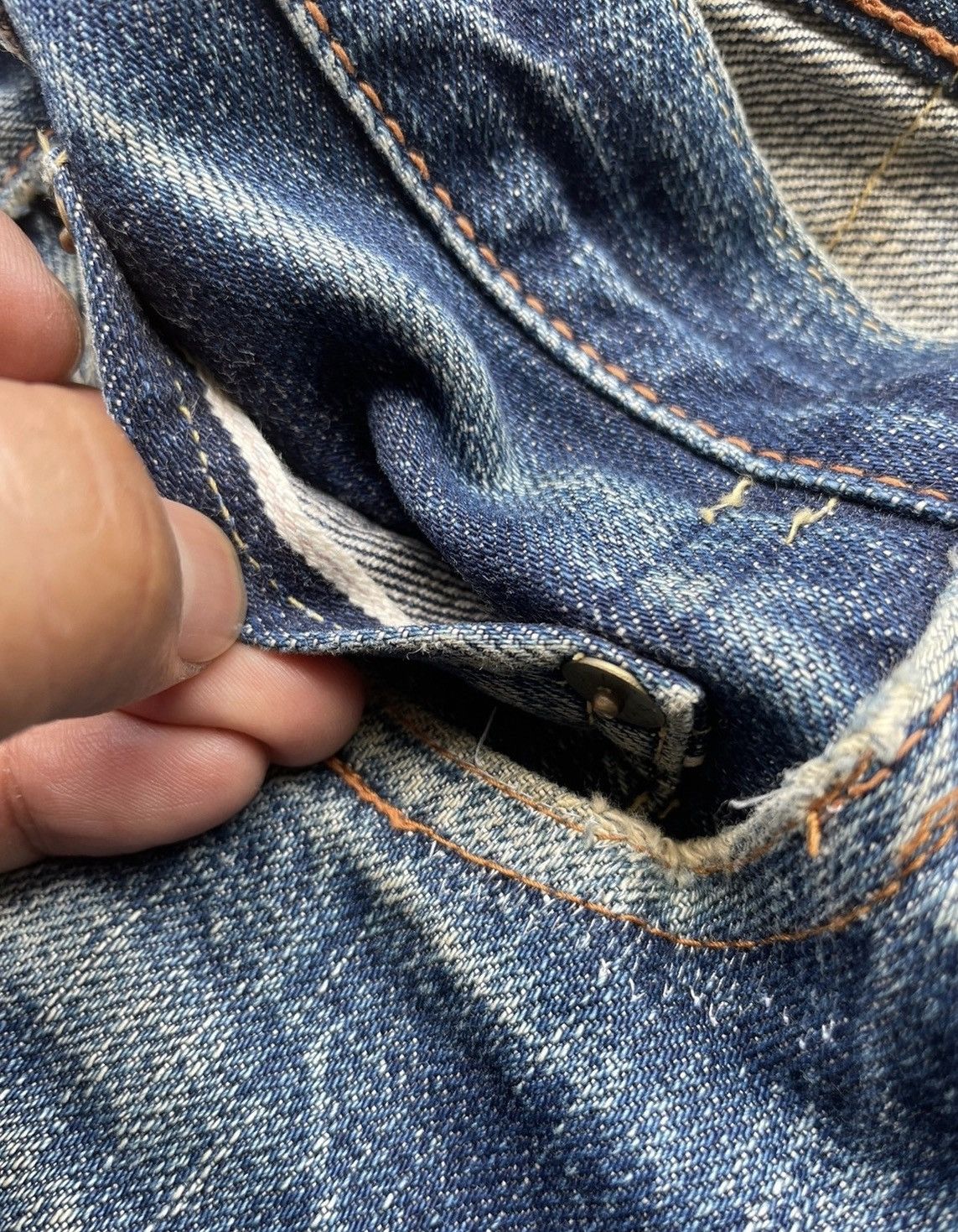 Full Count & Co. Vintage Full COUNT Japan Selvedge Distressed & Rework Denim Size US 29 - 21 Thumbnail