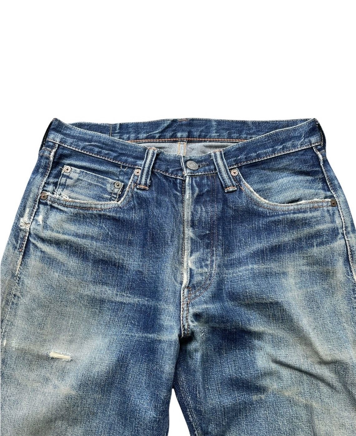 Full Count & Co. Vintage Full COUNT Japan Selvedge Distressed & Rework Denim Size US 29 - 13 Thumbnail