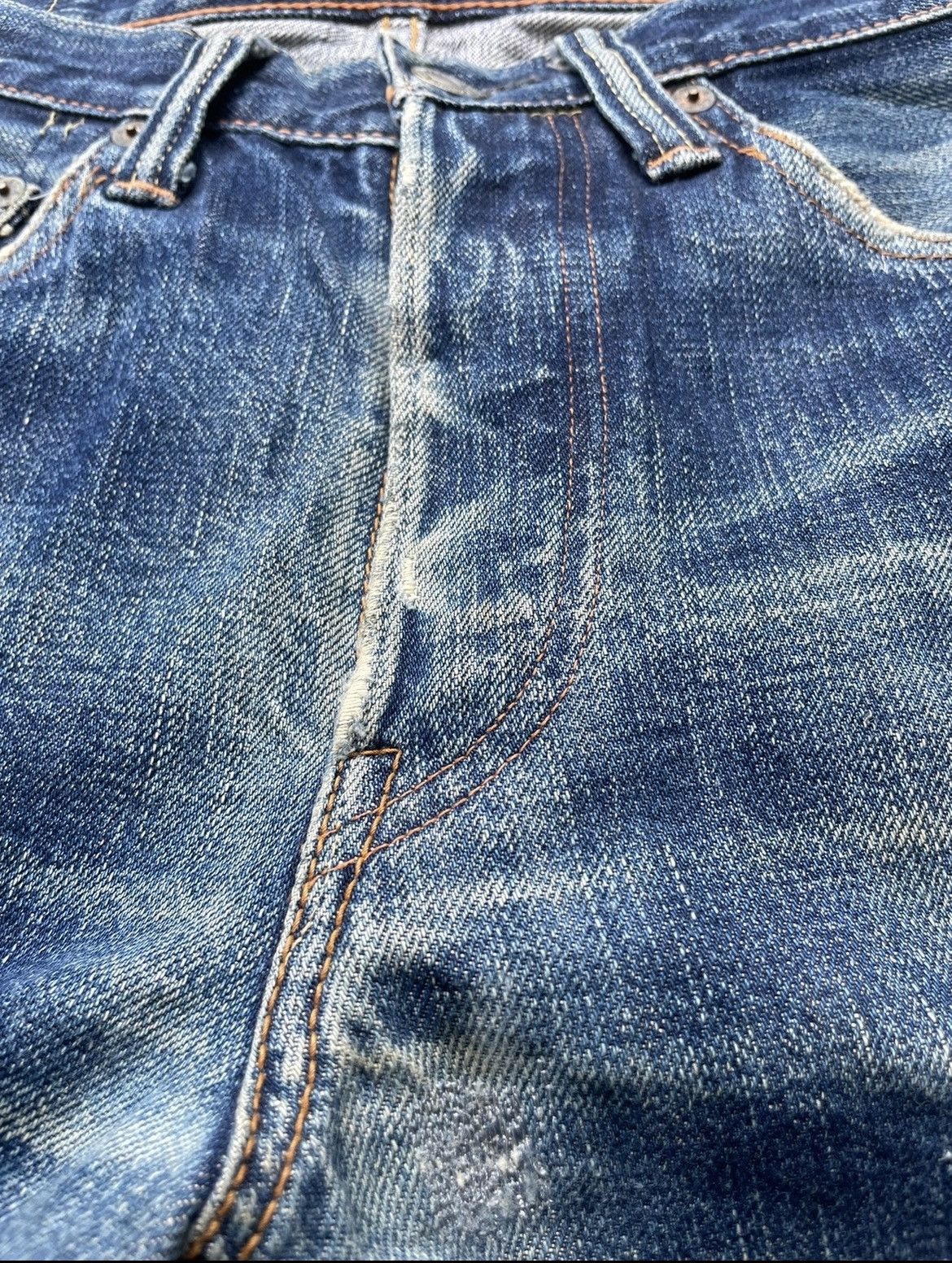 Full Count & Co. Vintage Full COUNT Japan Selvedge Distressed & Rework Denim Size US 29 - 23 Thumbnail