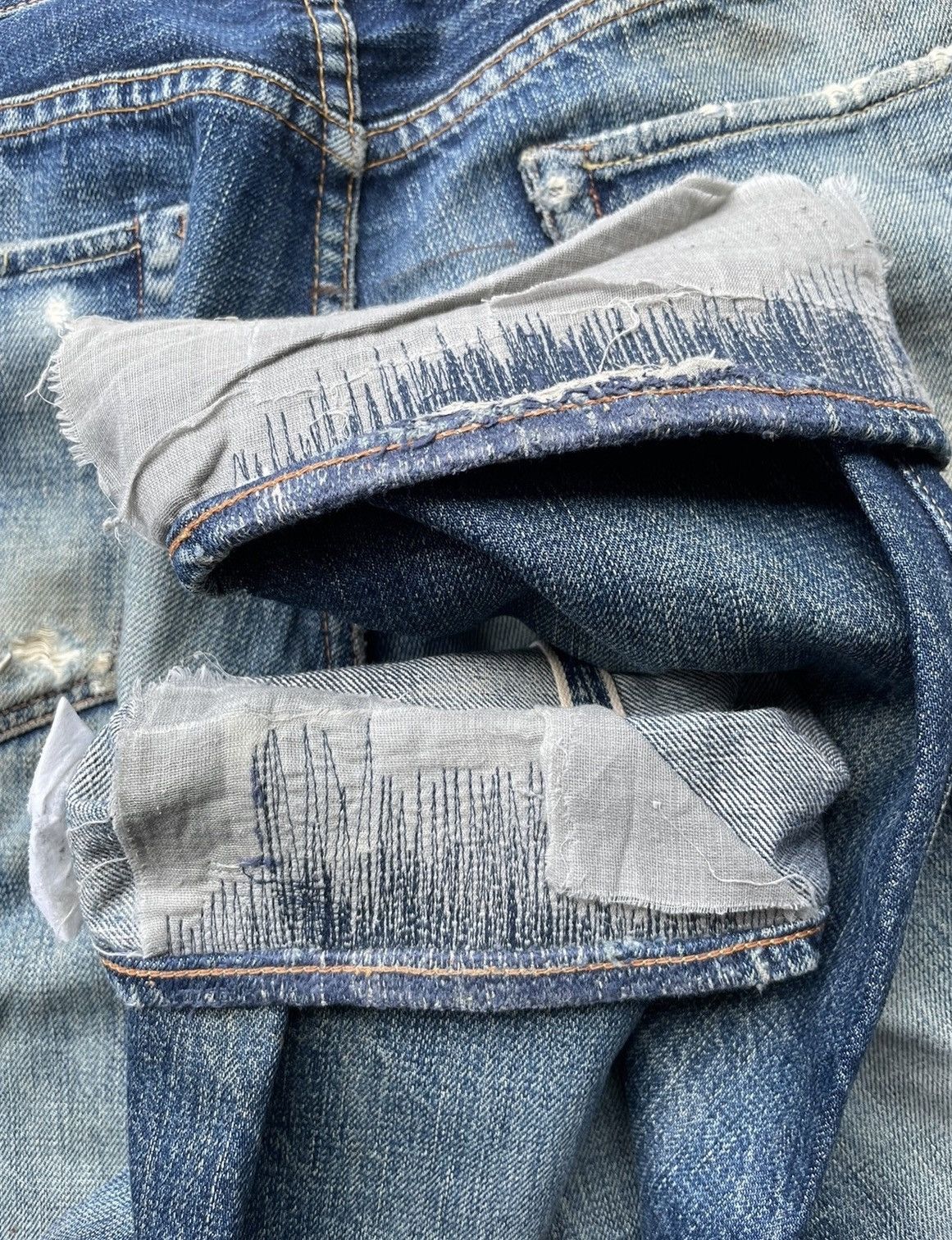 Full Count & Co. Vintage Full COUNT Japan Selvedge Distressed & Rework Denim Size US 29 - 17 Thumbnail