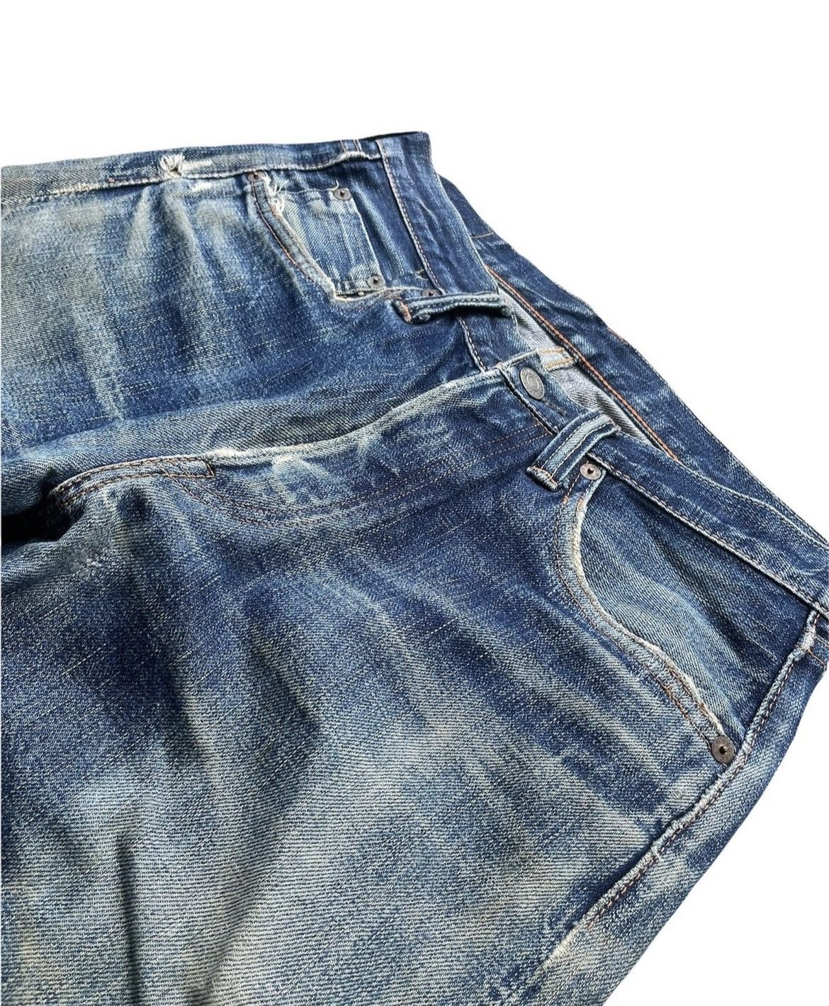 Full Count & Co. Vintage Full COUNT Japan Selvedge Distressed & Rework Denim Size US 29 - 7 Thumbnail