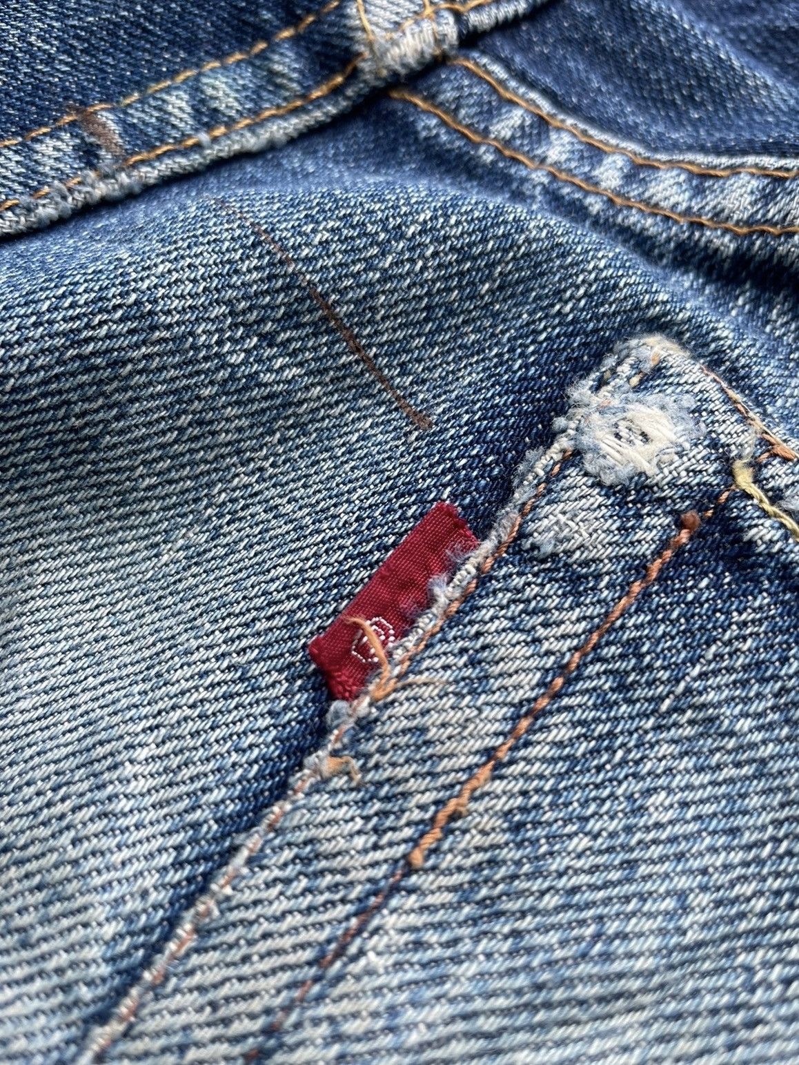Full Count & Co. Vintage Full COUNT Japan Selvedge Distressed & Rework Denim Size US 29 - 19 Thumbnail