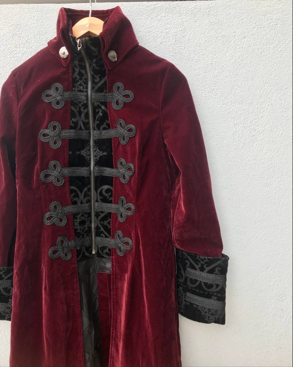 Japanese Brand Rare Punk Rave Gothic Steampunk Velvet Fabric Long Coat Size US M / EU 48-50 / 2 - 3 Thumbnail